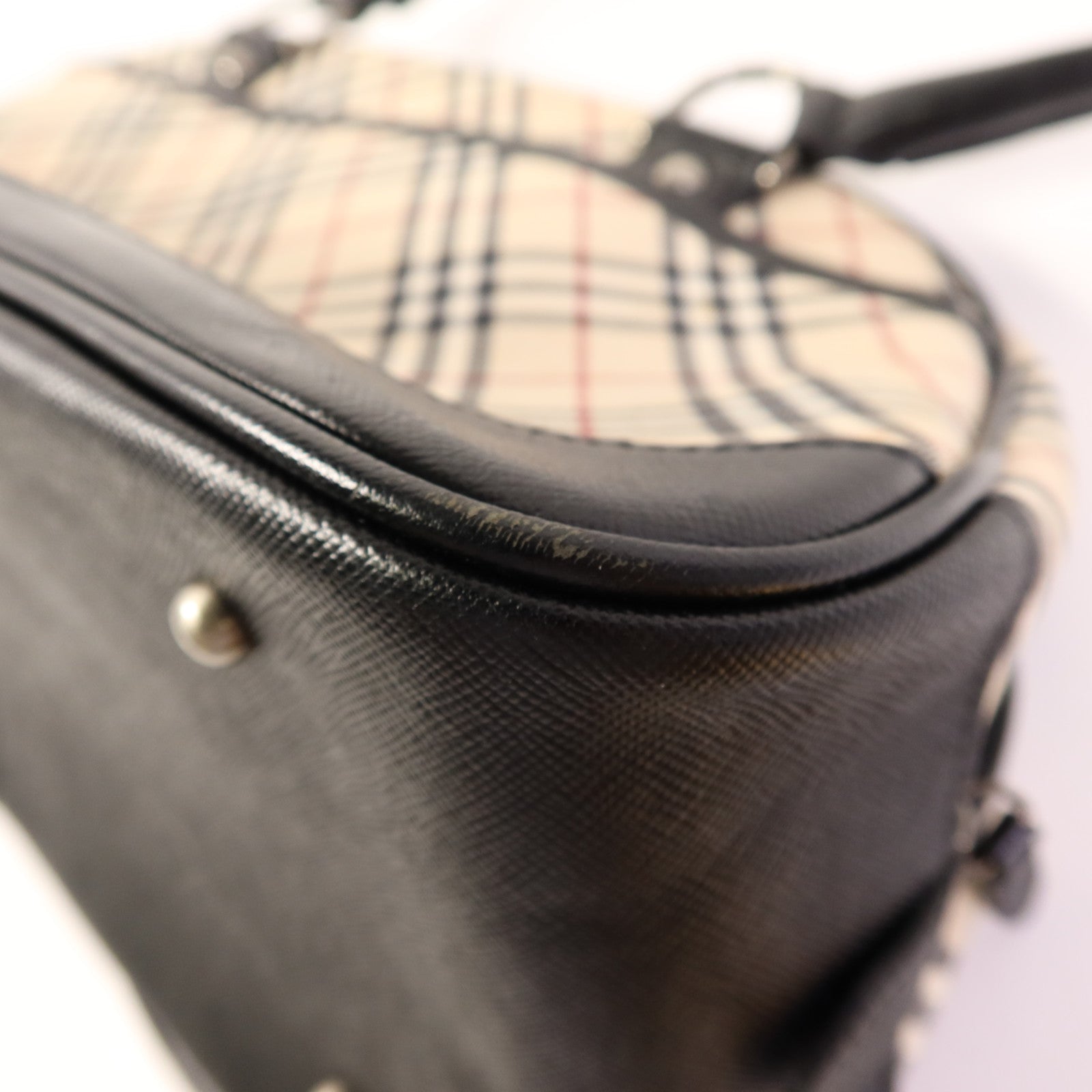 BURBERRY 帆布Shoulder Bag銀扣肩背袋
