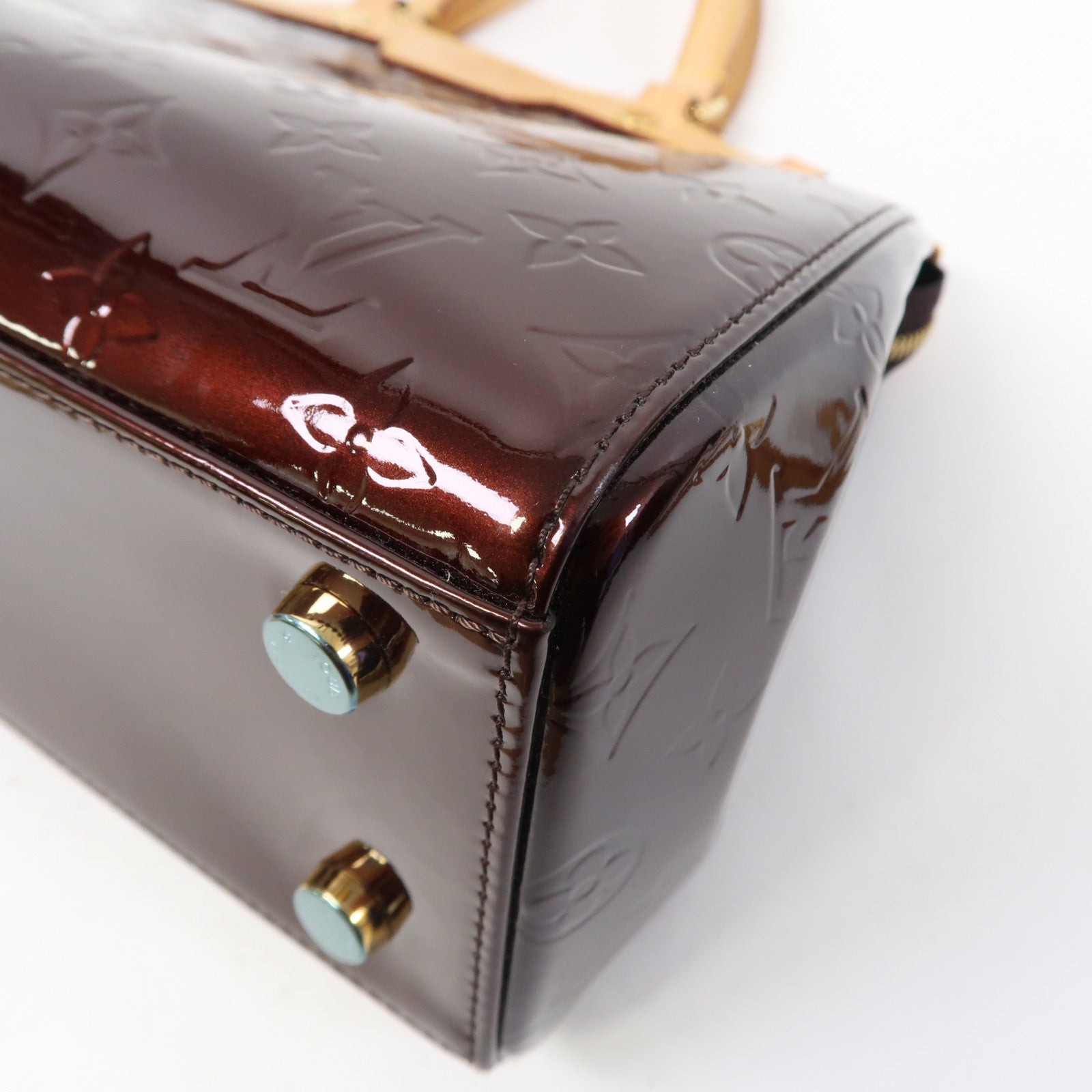 LOUIS VUITTON 【激減優惠】Vernis Brea MM金扣手挽肩背兩用袋酒紅色