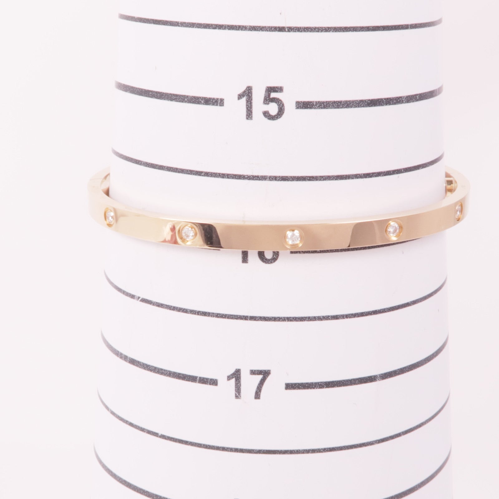CARTIER 18K玫瑰金Love Bracelet Small Model 10 Diamonds鑽石手鐲Cartier#17