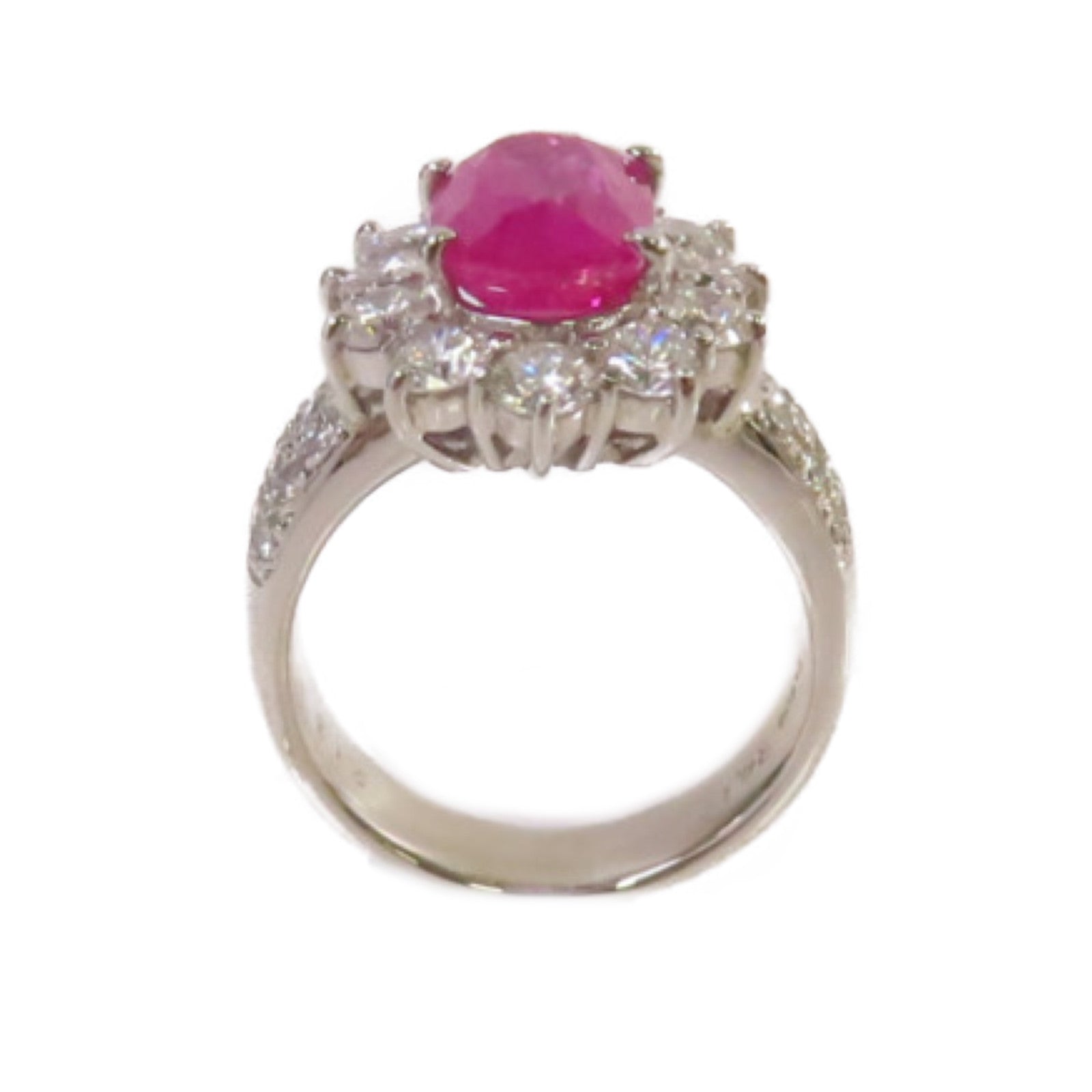 JEWELRY 【激減優惠】PT900鉑金/4.17ct紅寶石/2.12ct鑽石Ruby Ring戒指US#6.75