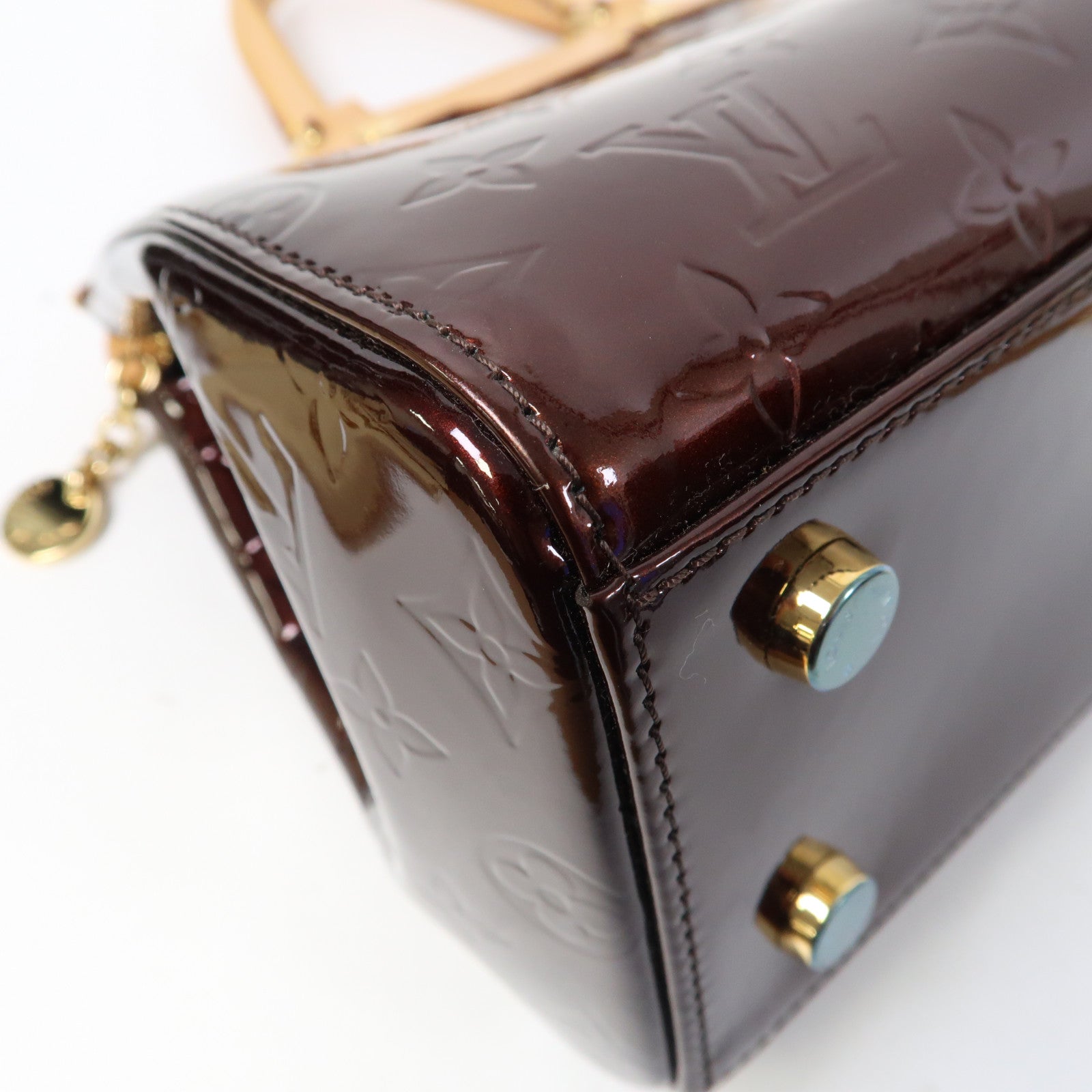 LOUIS VUITTON 【激減優惠】Vernis Brea MM金扣手挽肩背兩用袋酒紅色