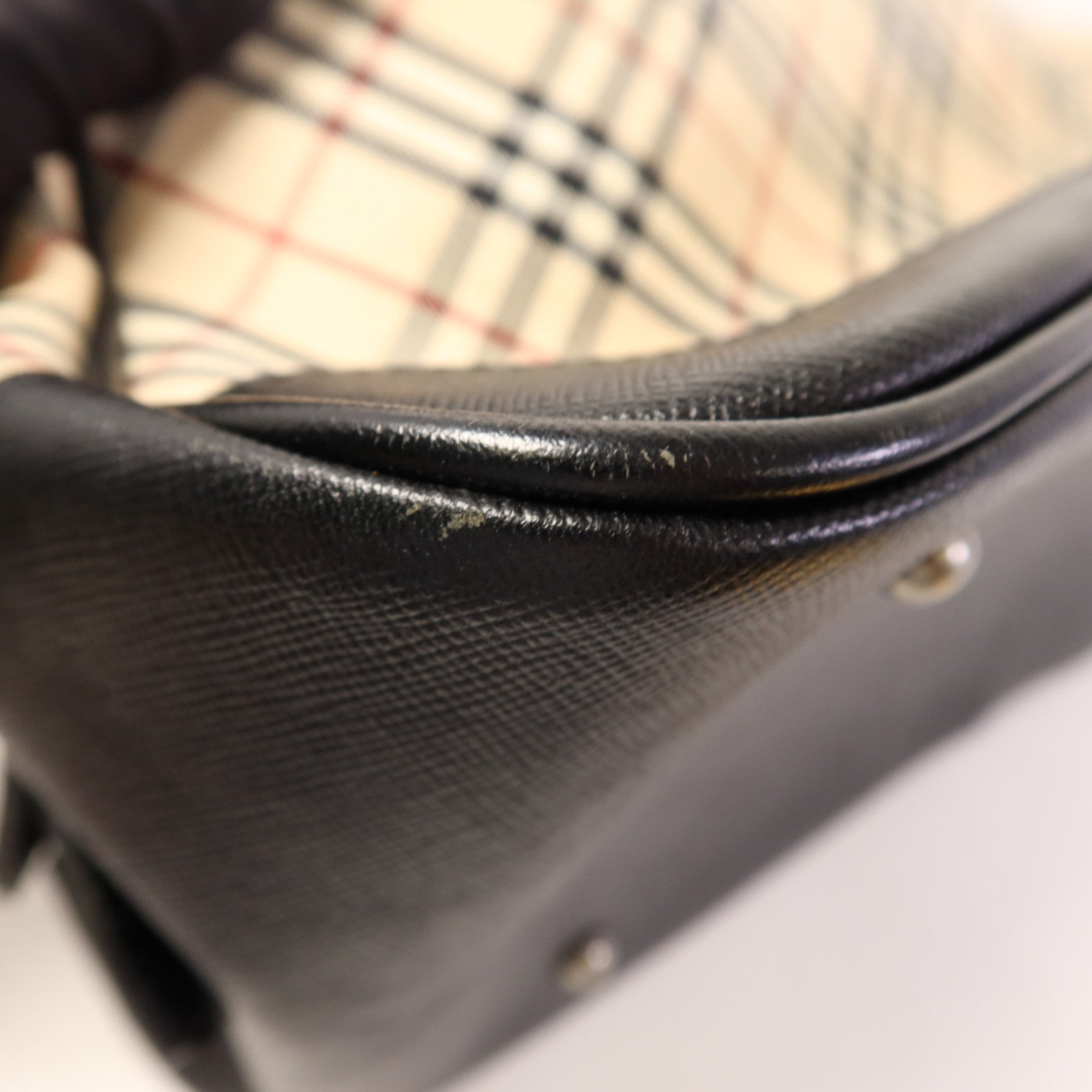 BURBERRY 帆布Shoulder Bag銀扣肩背袋