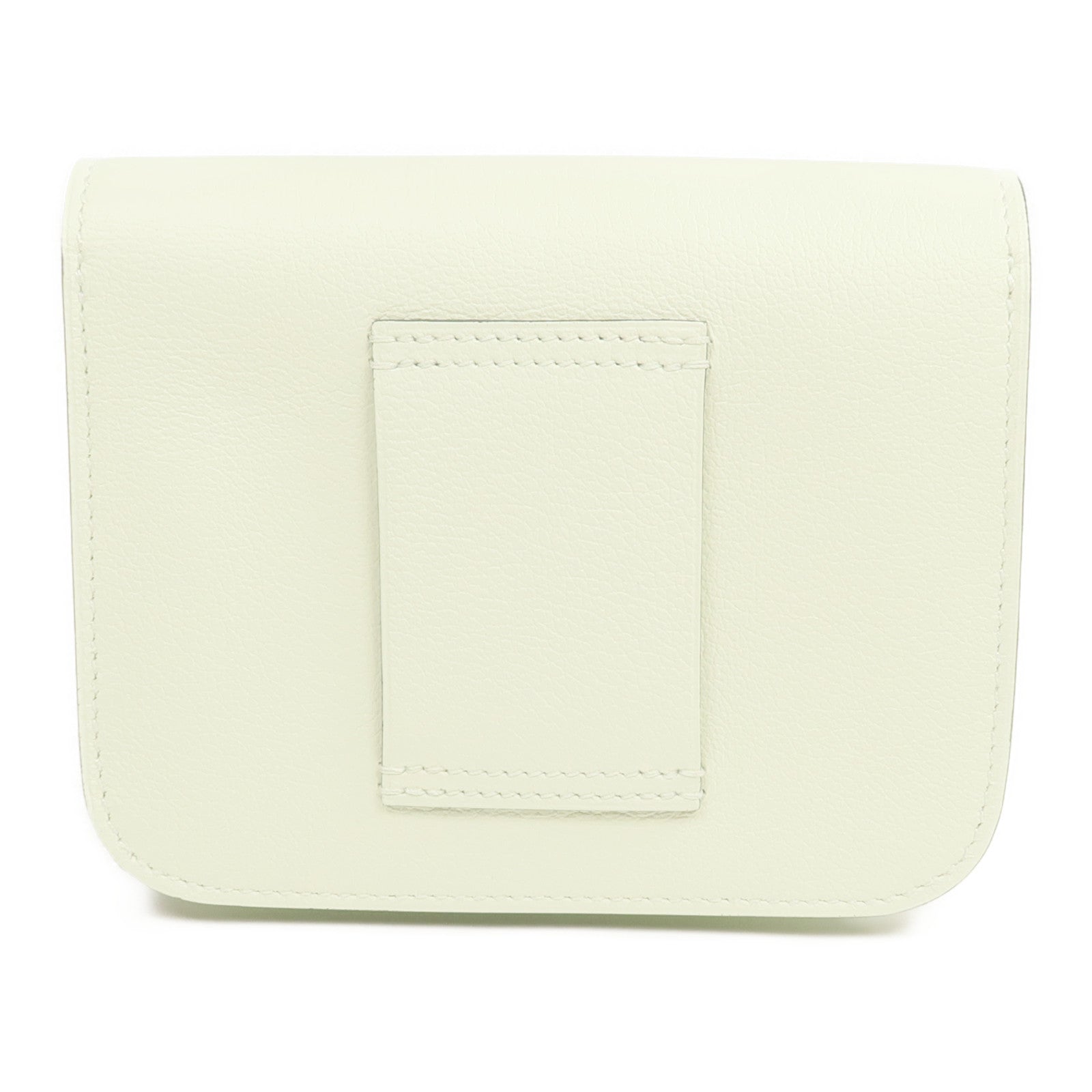 HERMES 【激減優惠】Evercolor皮革Constance Slim Wallet銀扣錢包Vert Fizz