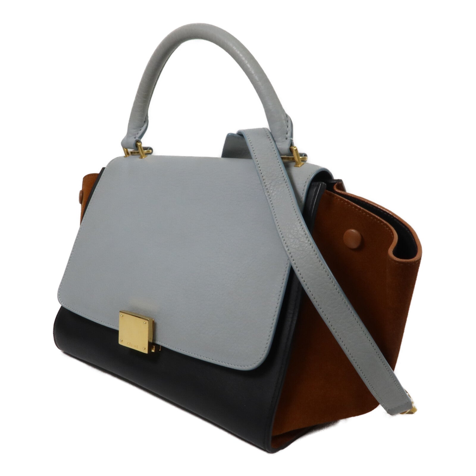CELINE 牛皮皮革Trapeze Small手挽肩背兩用袋