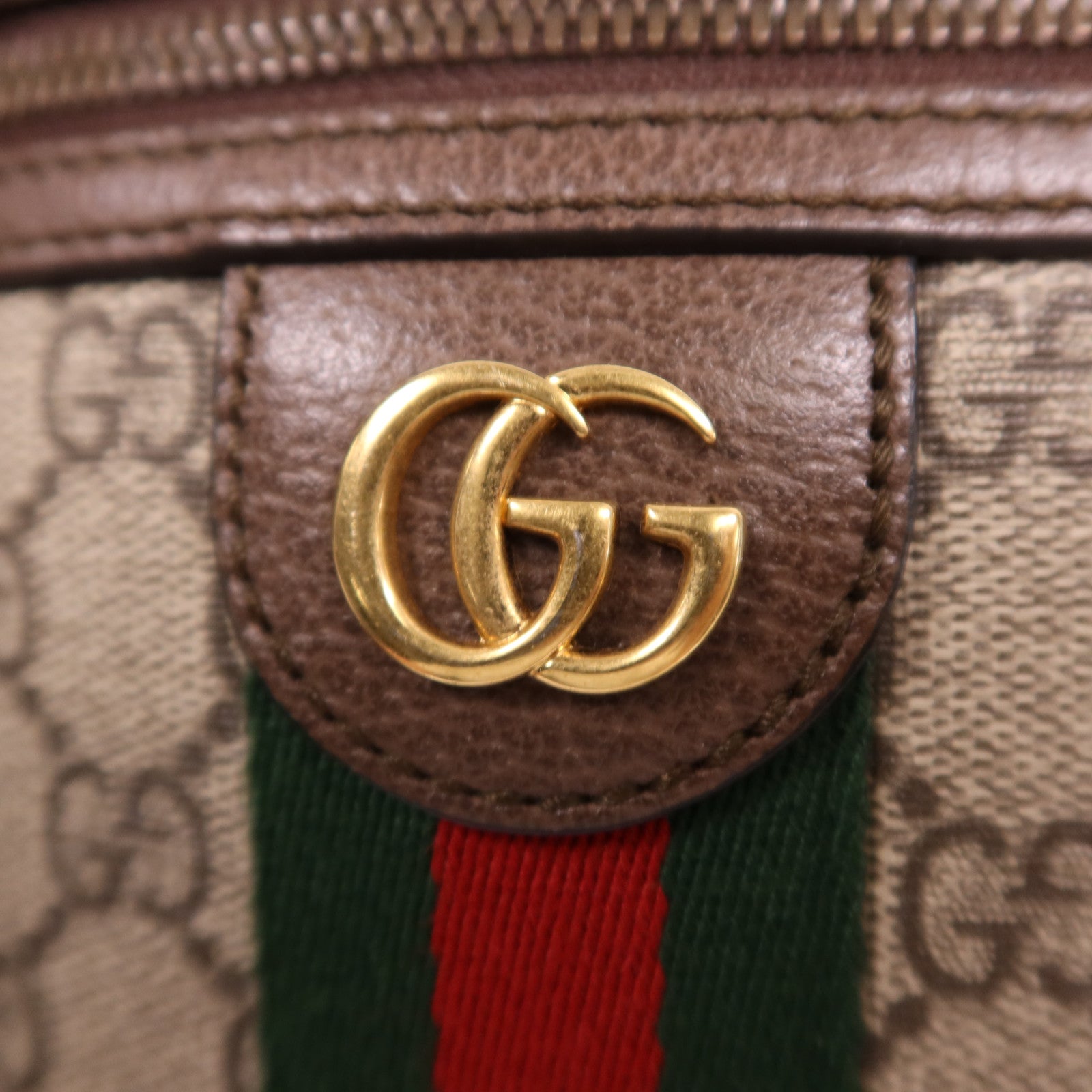 GUCCI 塗層帆布Shoulder Bag金扣肩背袋