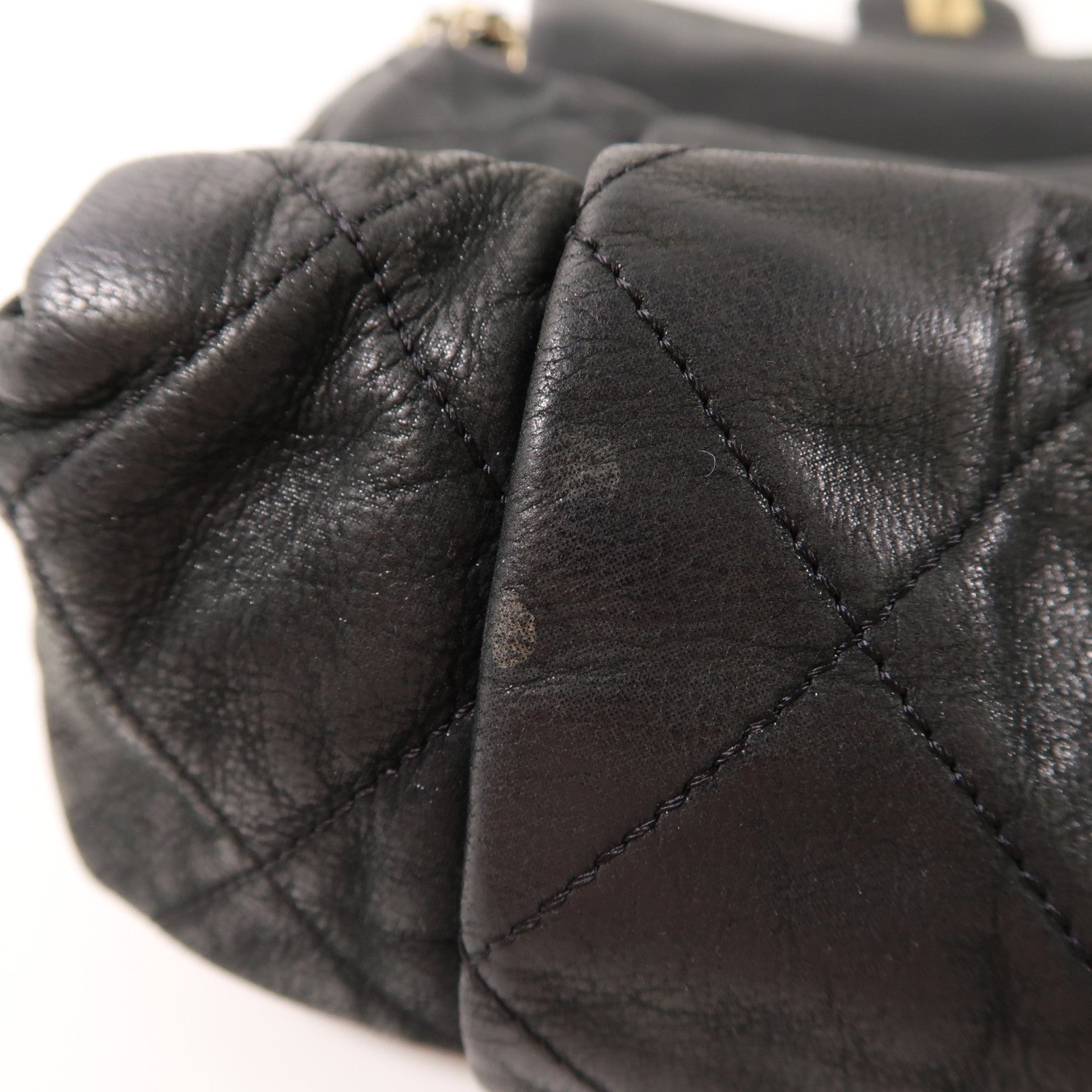 CHANEL 皮革Chain Shoulder Bag金扣鏈帶肩背袋黑色