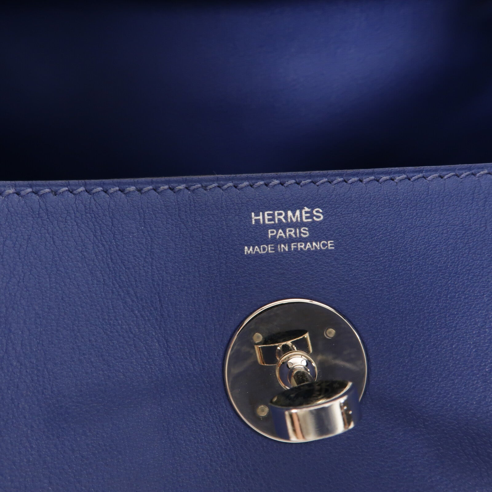 HERMES Swift皮革Lindy 26手挽肩背兩用袋Bleu Brighton