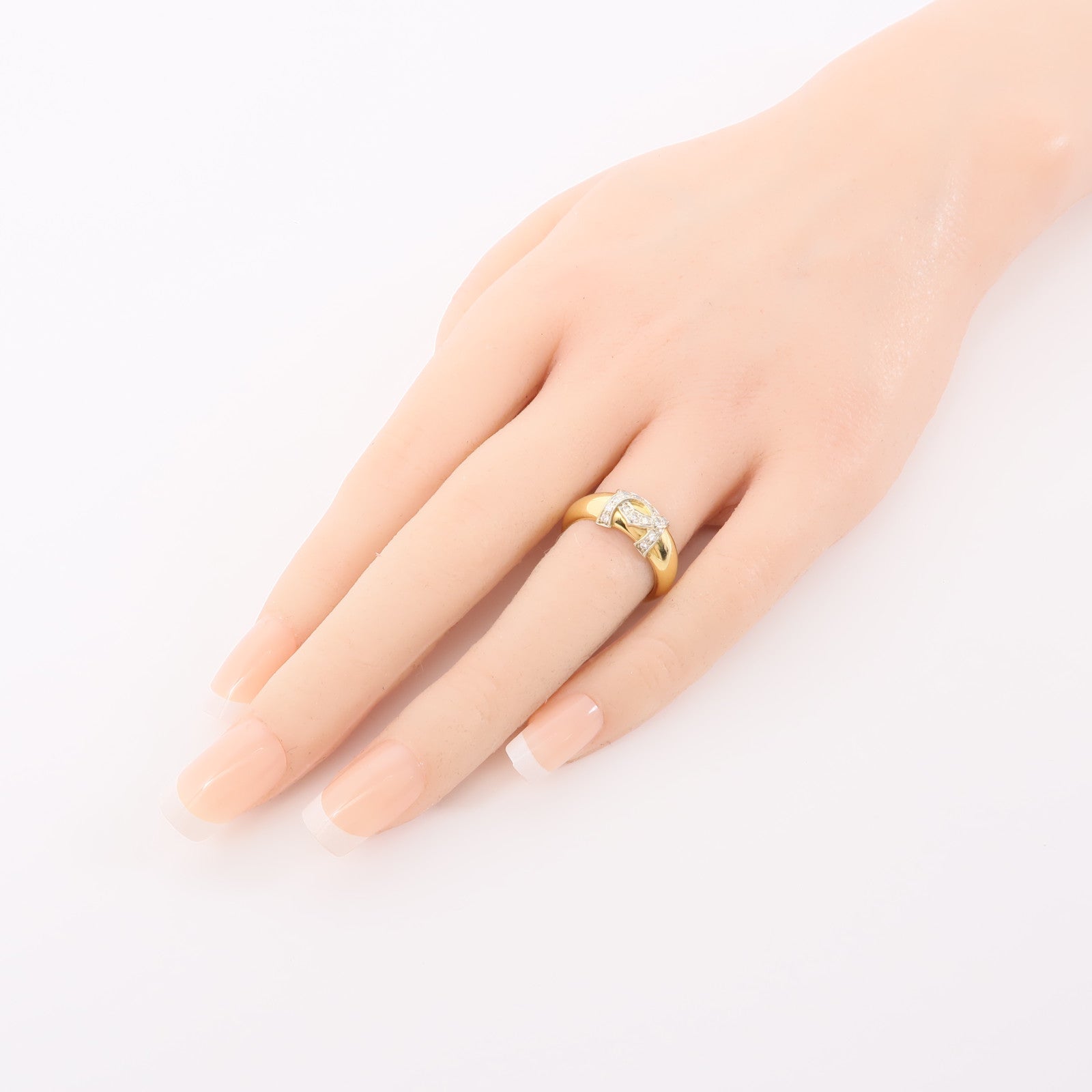 CARTIER 18K玫瑰金2C Diamond Ring鑽石戒指CARTIER#51 US#5.5