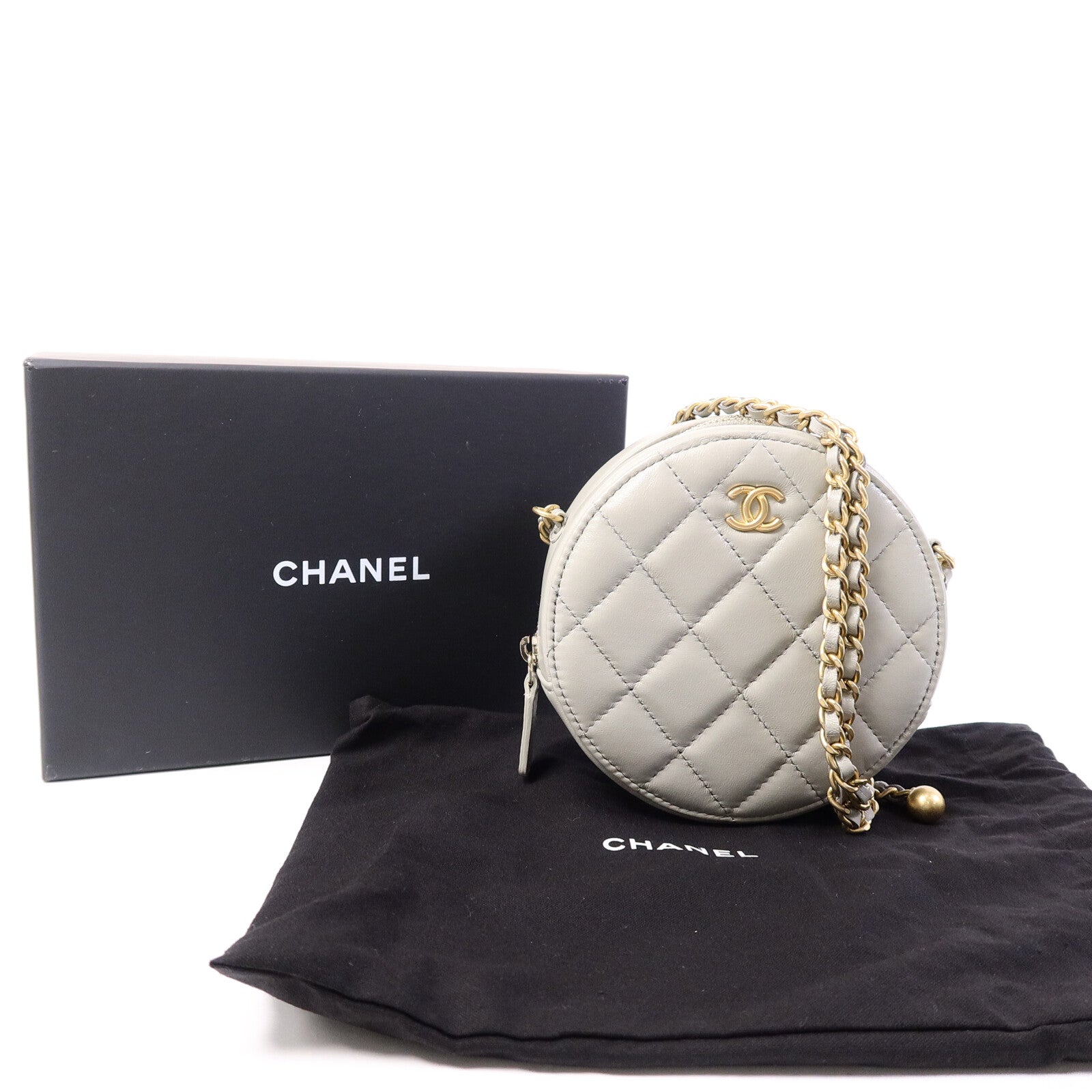 CHANEL 羊皮皮革Vanity Case鏈帶肩背袋