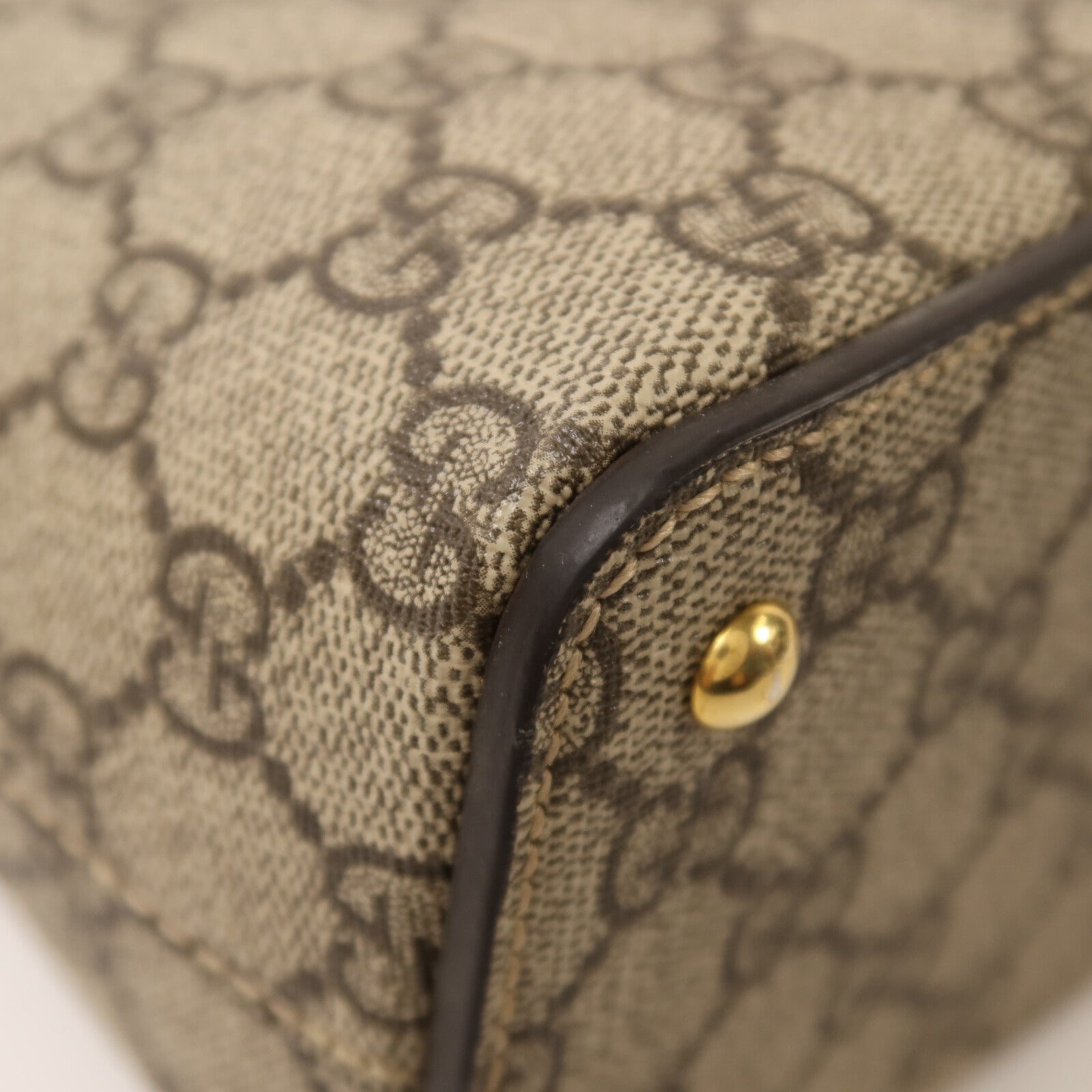 GUCCI 塗層帆布GG Supreme Mini Zip Bag金扣手挽肩背兩用袋