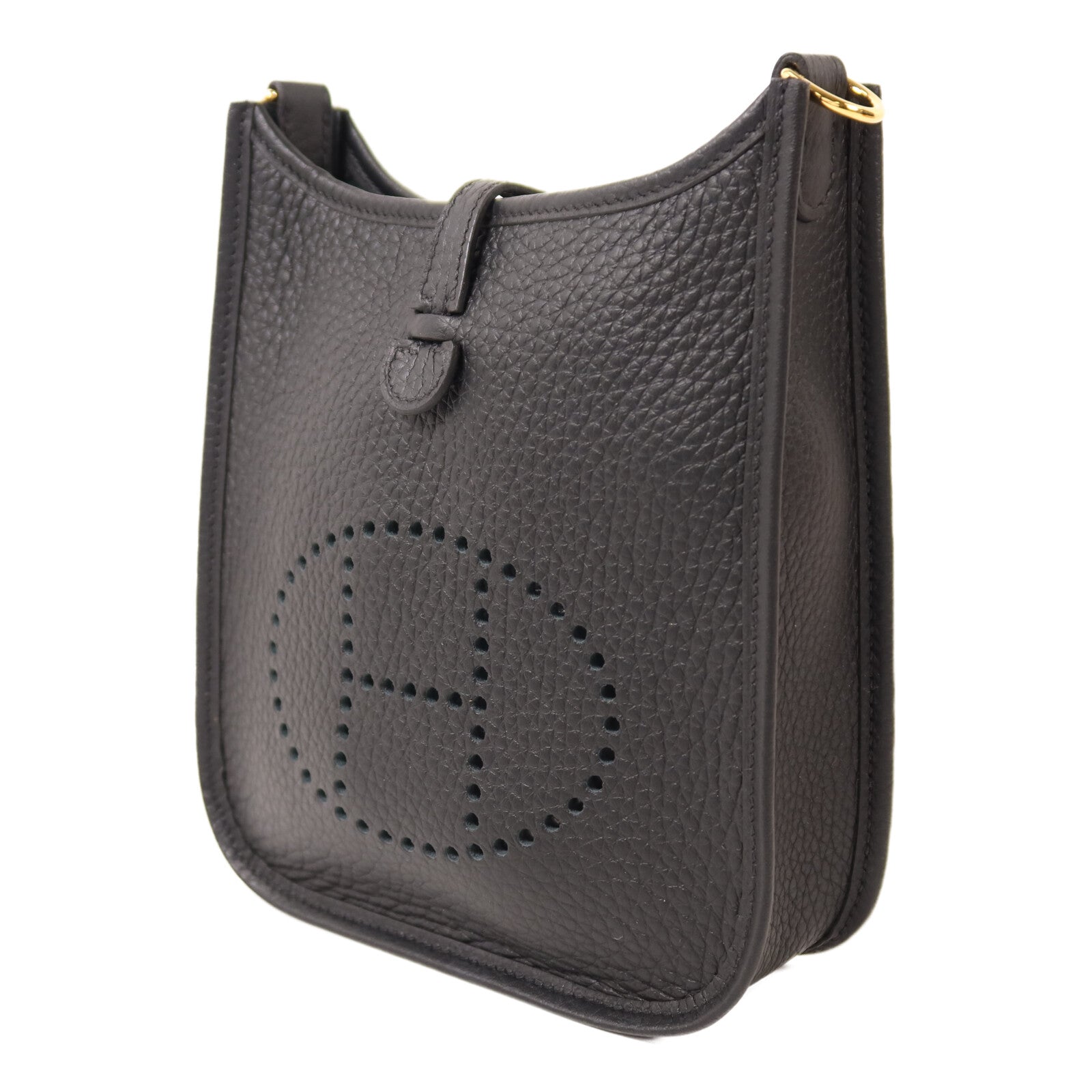 HERMES Clemence皮革Evelyne TPM金扣肩背袋Noir