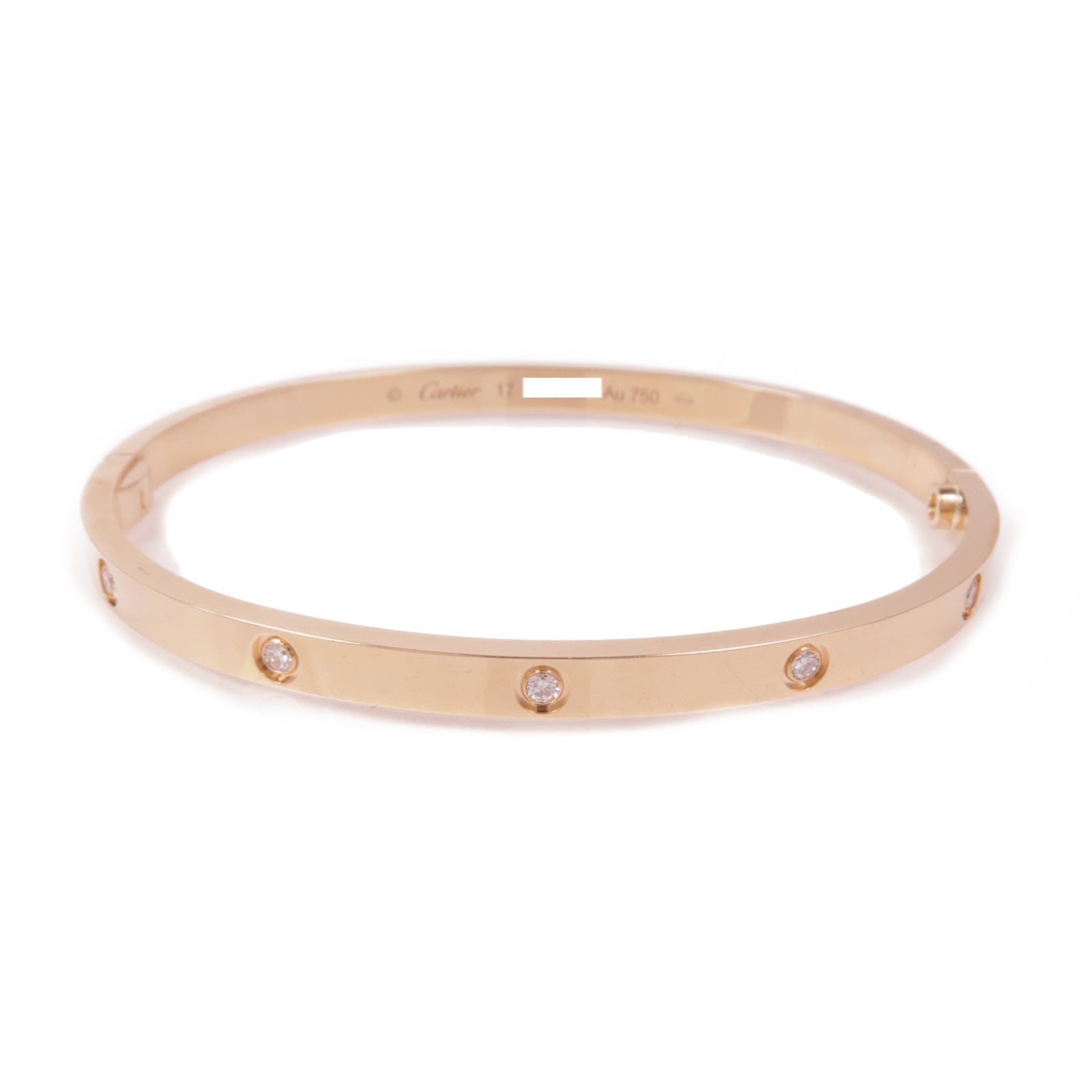 CARTIER 18K玫瑰金Love Bracelet Small Model 10 Diamonds鑽石手鐲Cartier#17