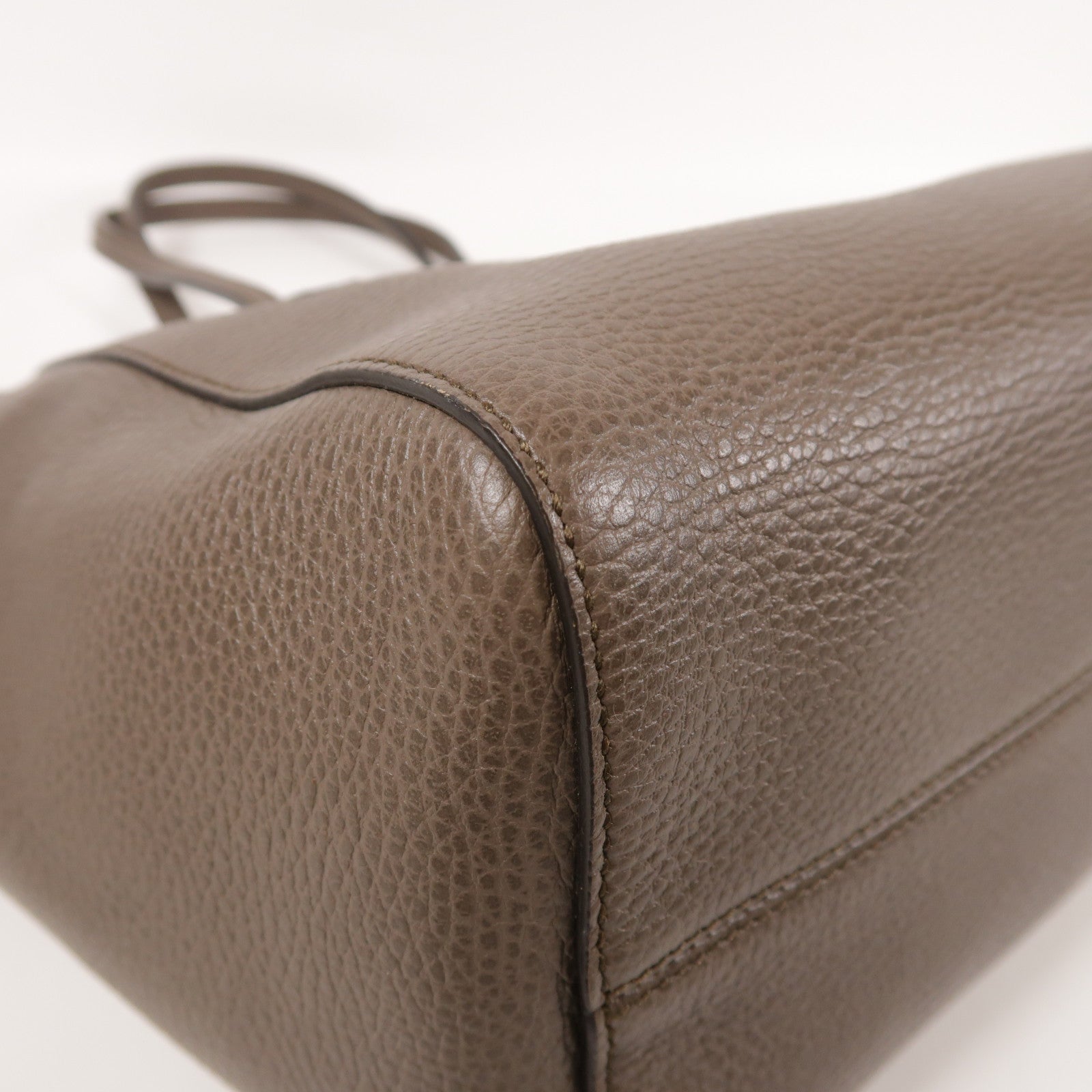 GUCCI GG Swing Shoulder Bag Calfskin Leather Gray/Pink