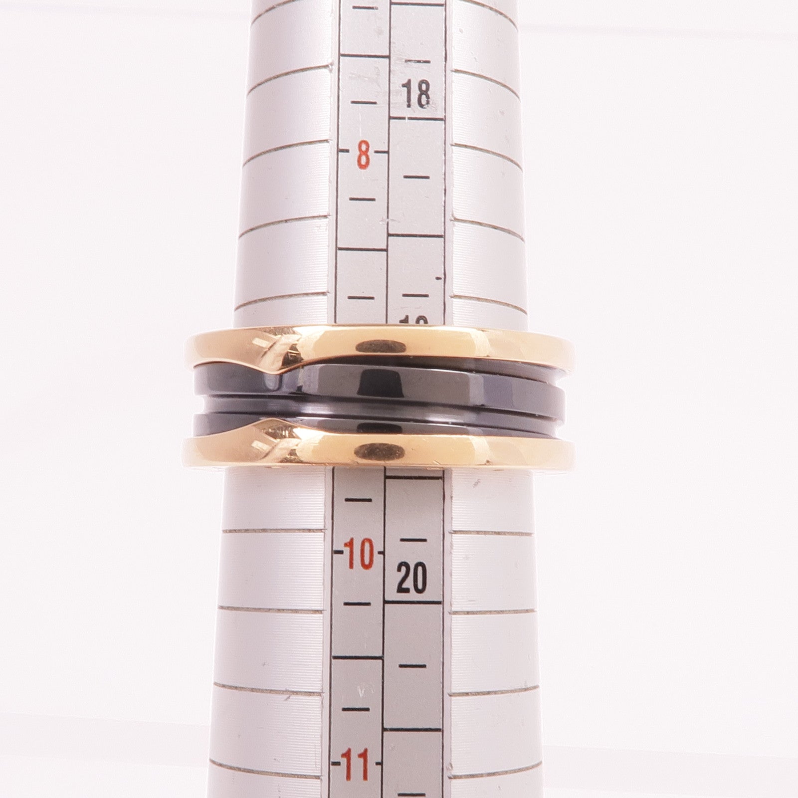 BVLGARI 18K玫瑰金/陶瓷B.zero1 Two-Band Ring戒指Bvlgari#61/US#9.25