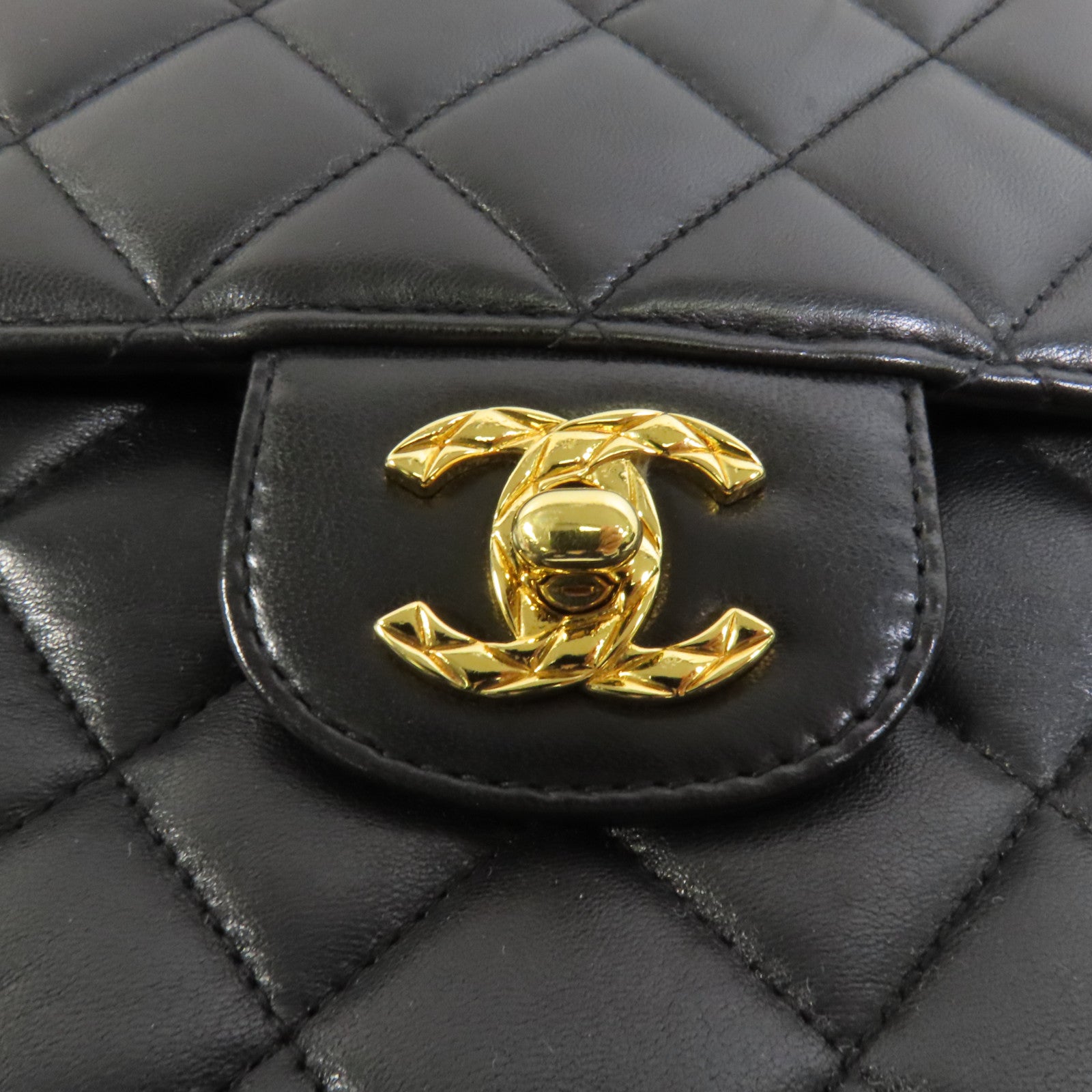 CHANEL 羊皮皮革Vintage Chain Shoulder Bag金扣鏈帶肩背袋