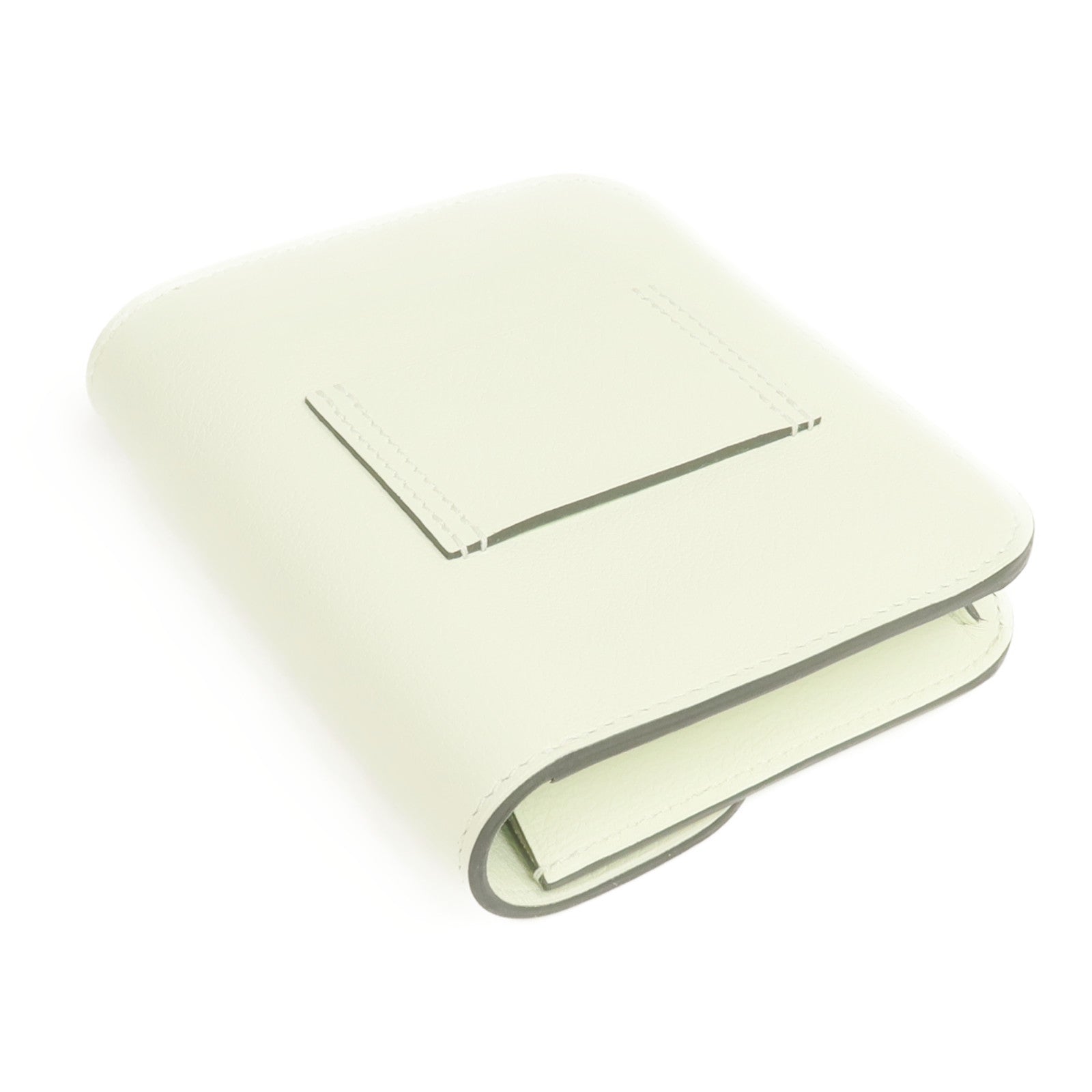 HERMES 【激減優惠】Evercolor皮革Constance Slim Wallet銀扣錢包Vert Fizz