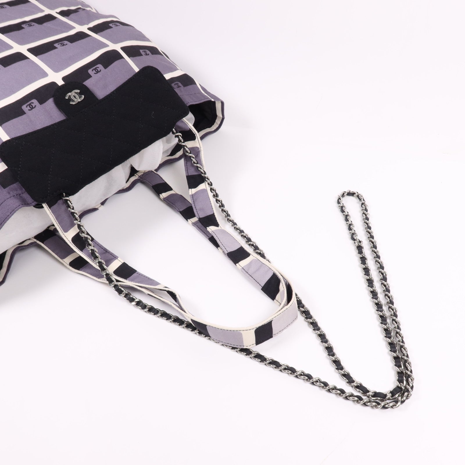 CHANEL 帆布Tote Bag銀扣手挽袋