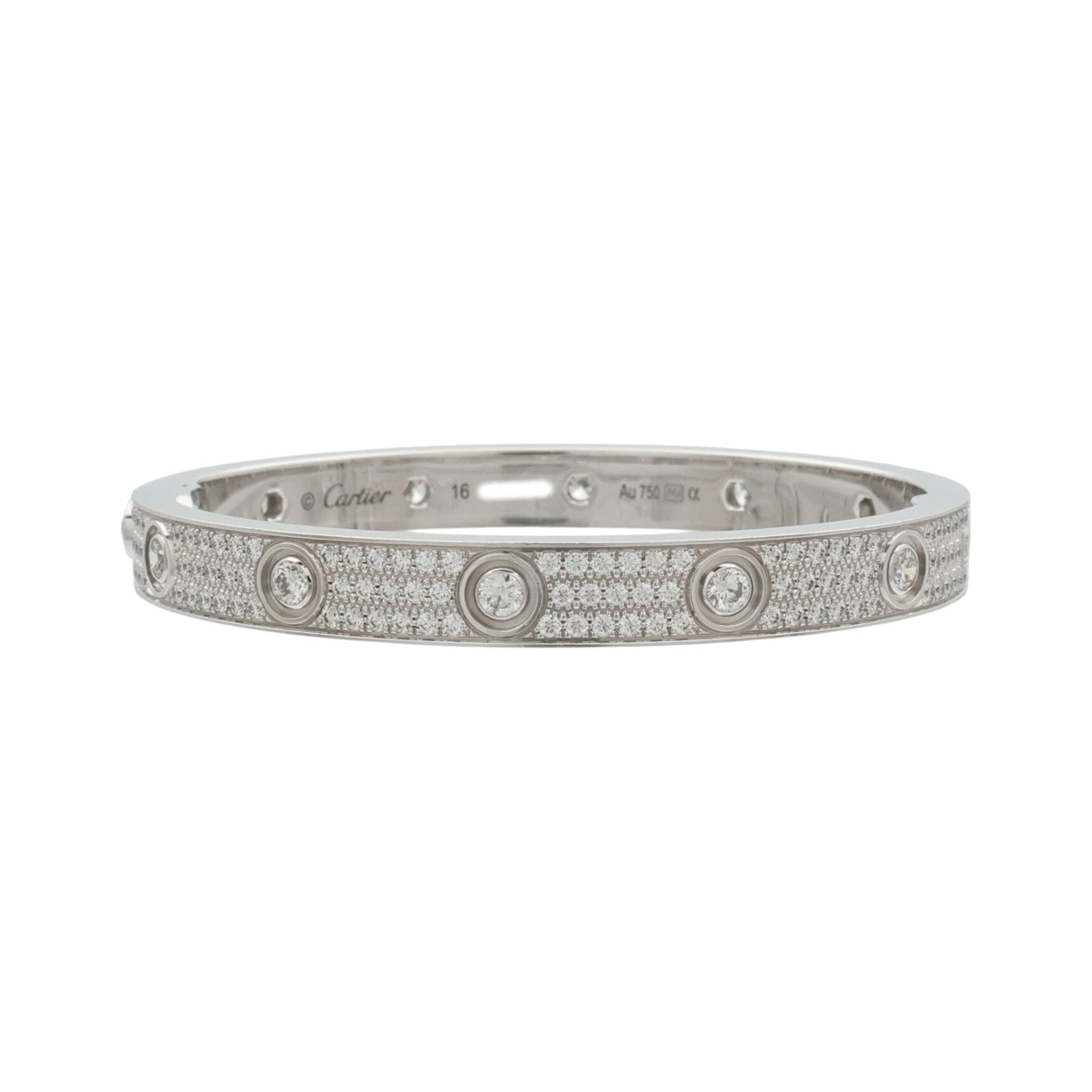 CARTIER 18K白金Love Bangle Full Diamond鑽石手鐲