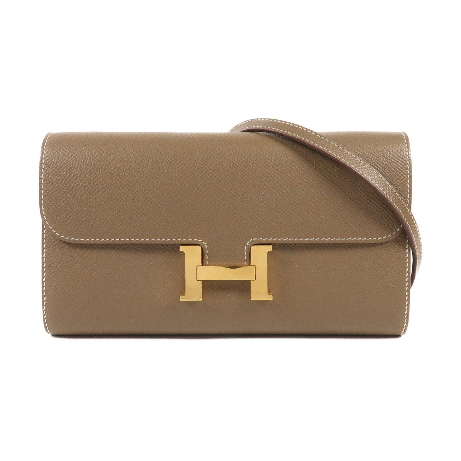 HERMES Epsom皮革Constance To Go金扣肩背袋Etoupe