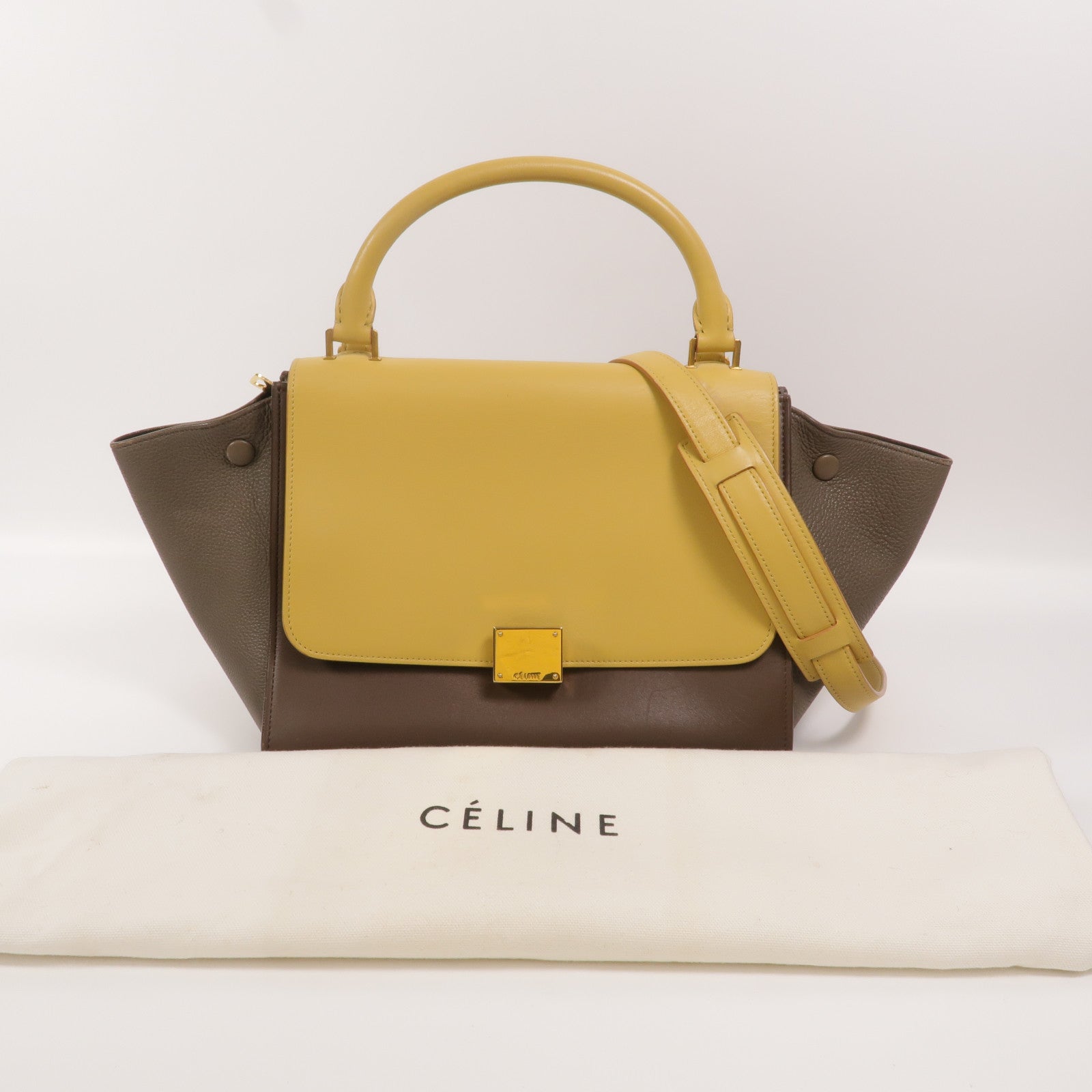 CELINE 牛皮皮革Trapeze Small手挽肩背兩用袋