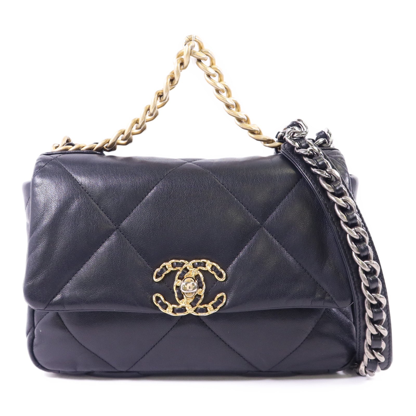 CHANEL 【激減優惠】羊皮皮革Classic 19 Small鏈帶肩背袋