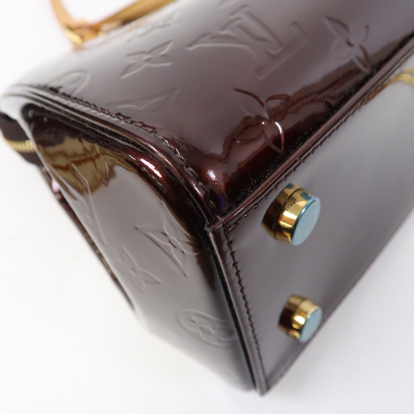 LOUIS VUITTON 【激減優惠】Vernis Brea MM金扣手挽肩背兩用袋酒紅色