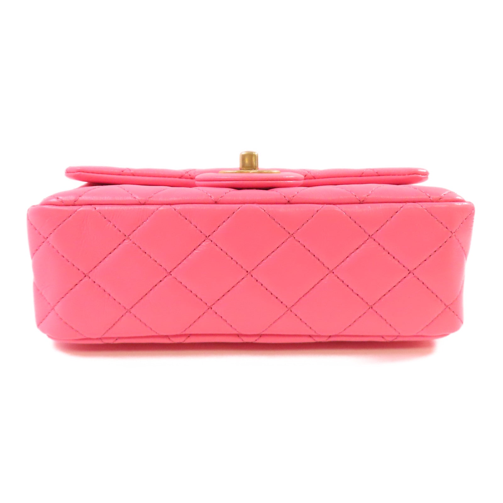 CHANEL 牛皮皮革Classic Flap 20 Chain Shoulder Bag金扣鏈帶肩帶