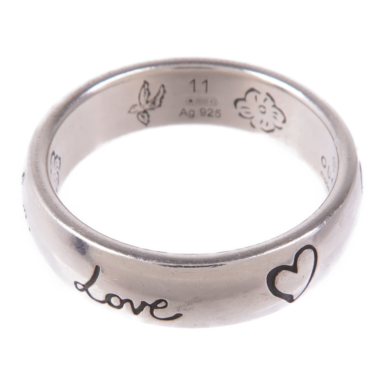 GUCCI 925純銀Blind For Love Ring戒指US#5.25