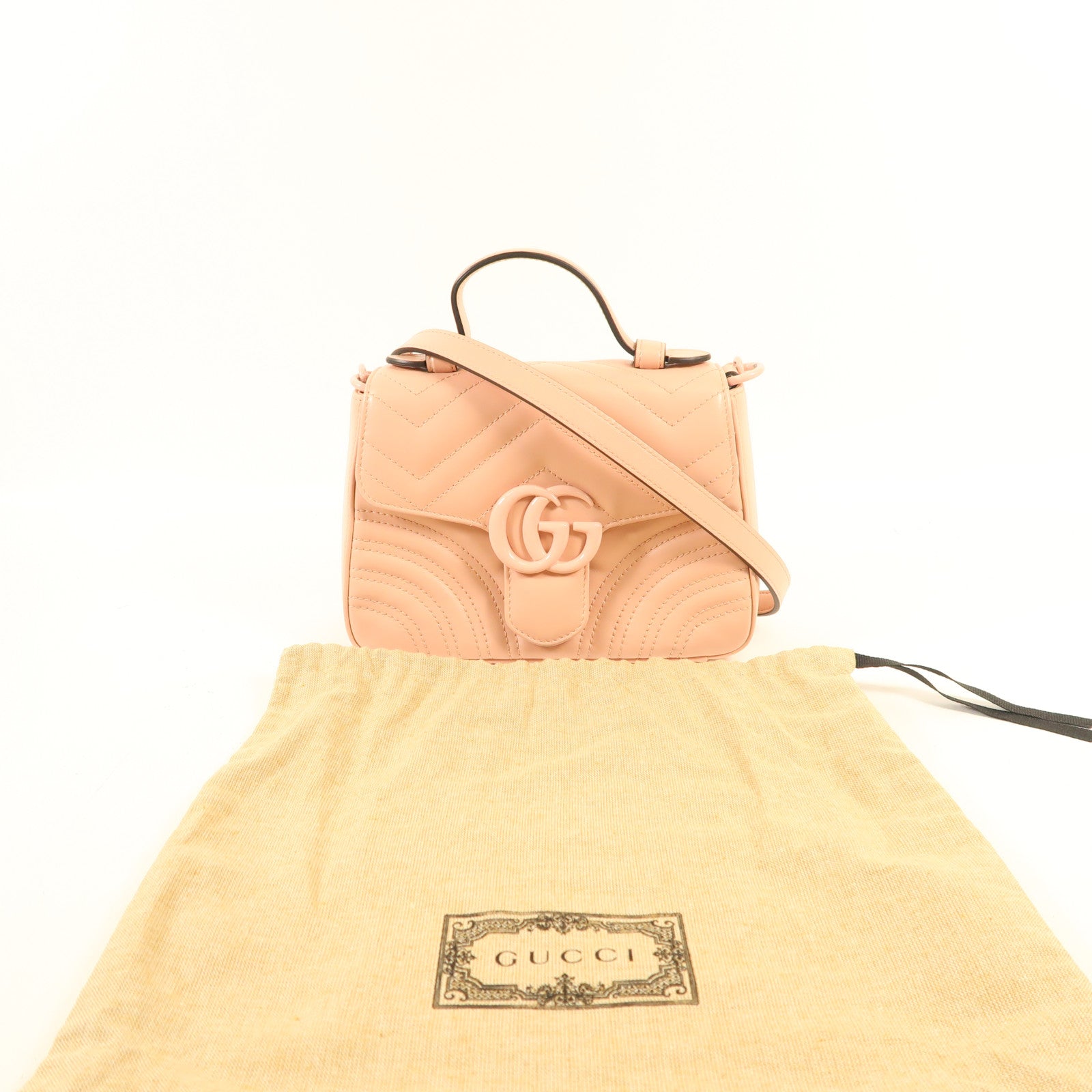 GUCCI 牛皮皮革GG Marmont手挽肩背兩用袋