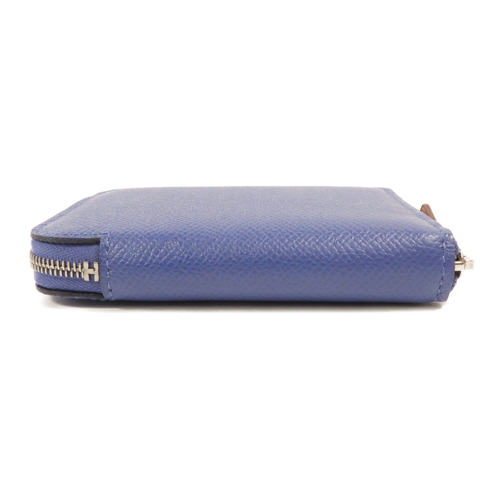 HERMES Epsom皮革Silk In Compact Wallet錢包Bleu Brighton