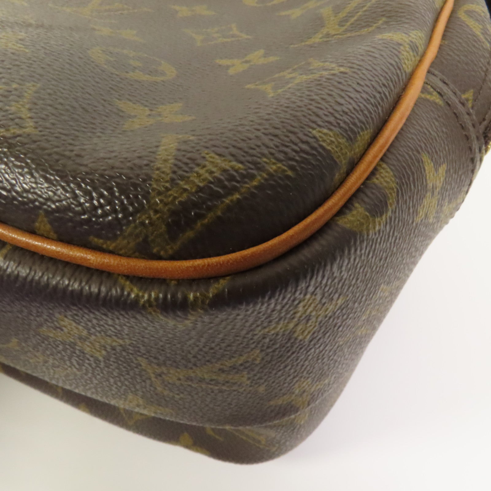 LOUIS VUITTON Monogram Reporter PM金扣肩背袋棕色