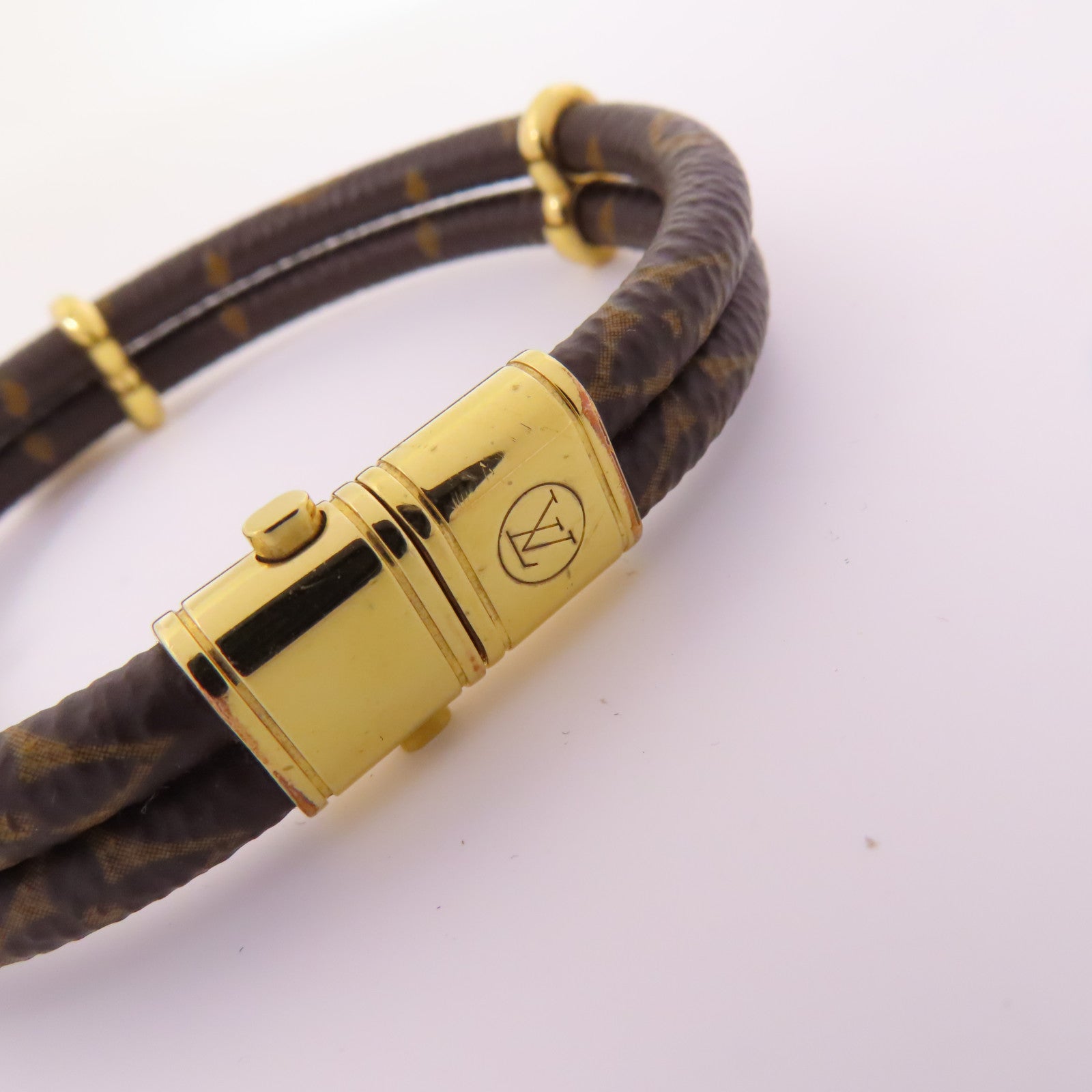 LOUIS VUITTON Monogram Keep In Twice金扣手鐲