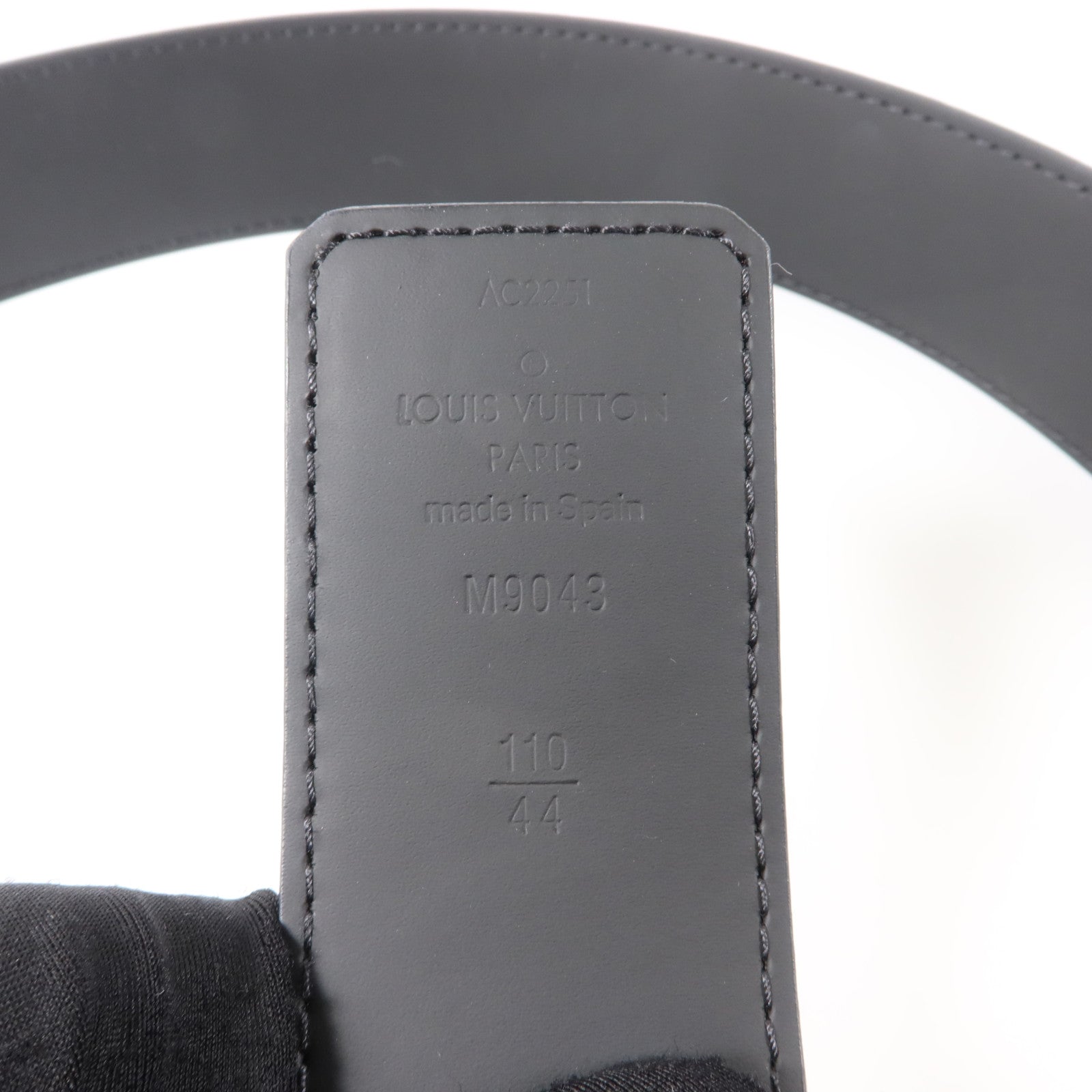 LOUIS VUITTON Monogram Eclipse Initiales Belt銀扣腰帶