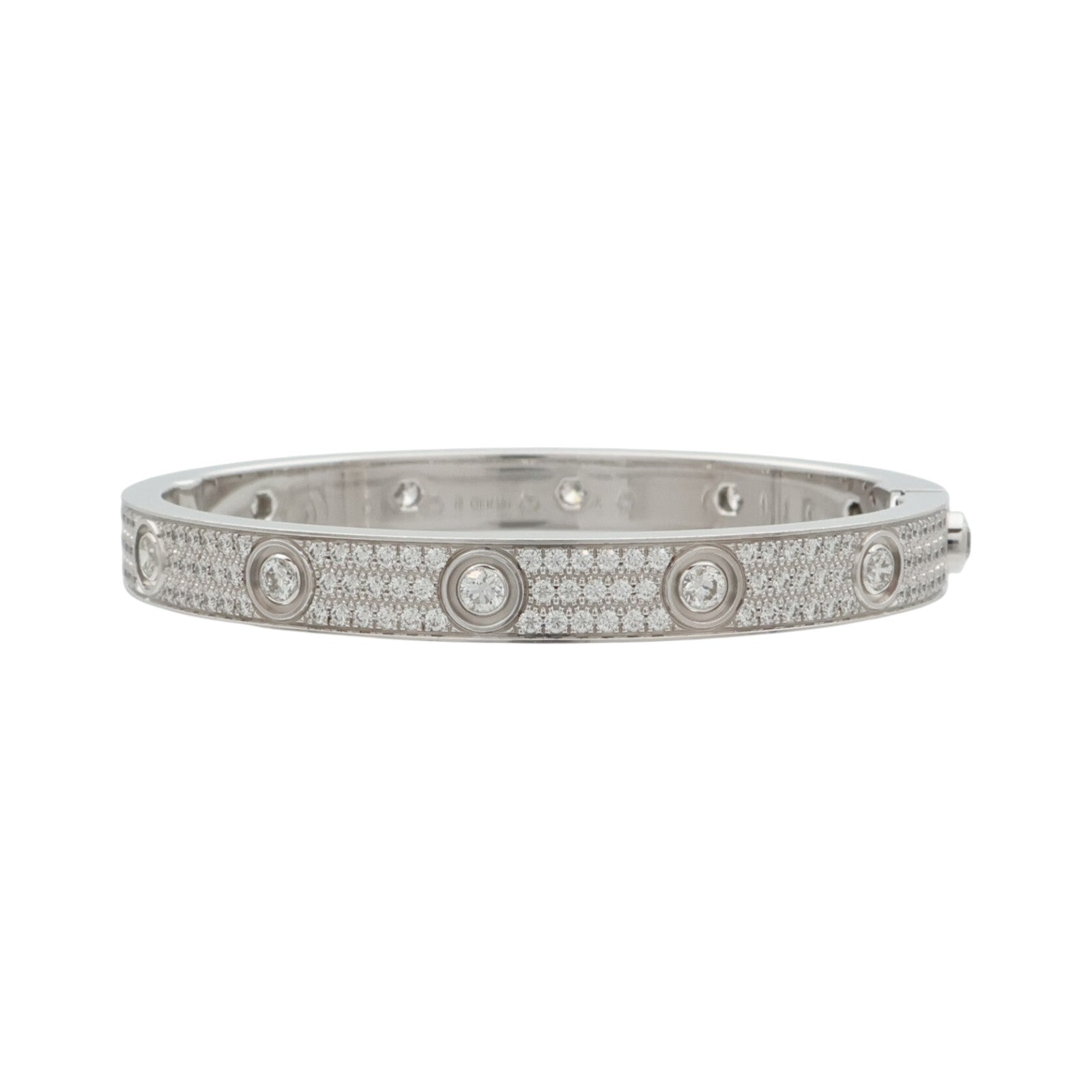 CARTIER 18K白金Love Bangle Full Diamond鑽石手鐲