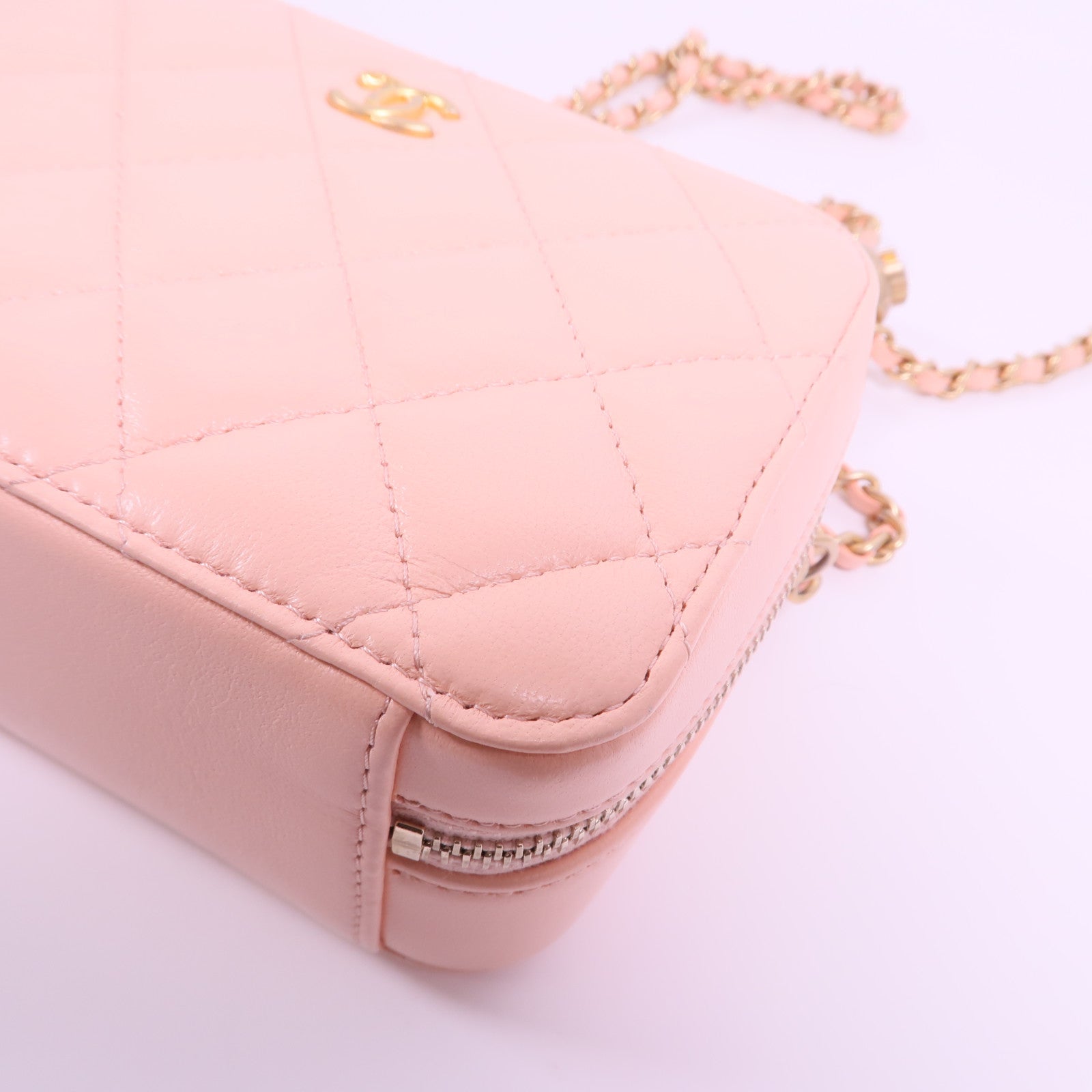 CHANEL 羊皮皮革Camera Gold Ball金扣鏈帶肩背袋