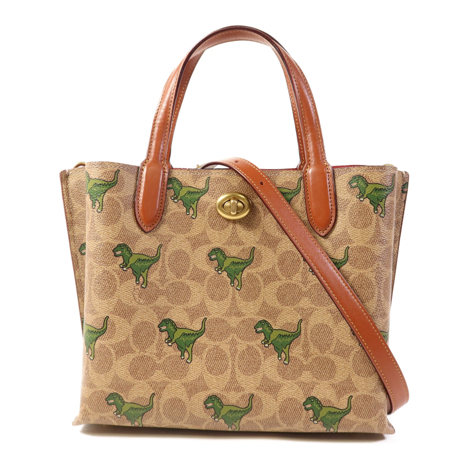 COACH 塗層帆布2 Way Shoulder金扣手挽肩背兩用袋