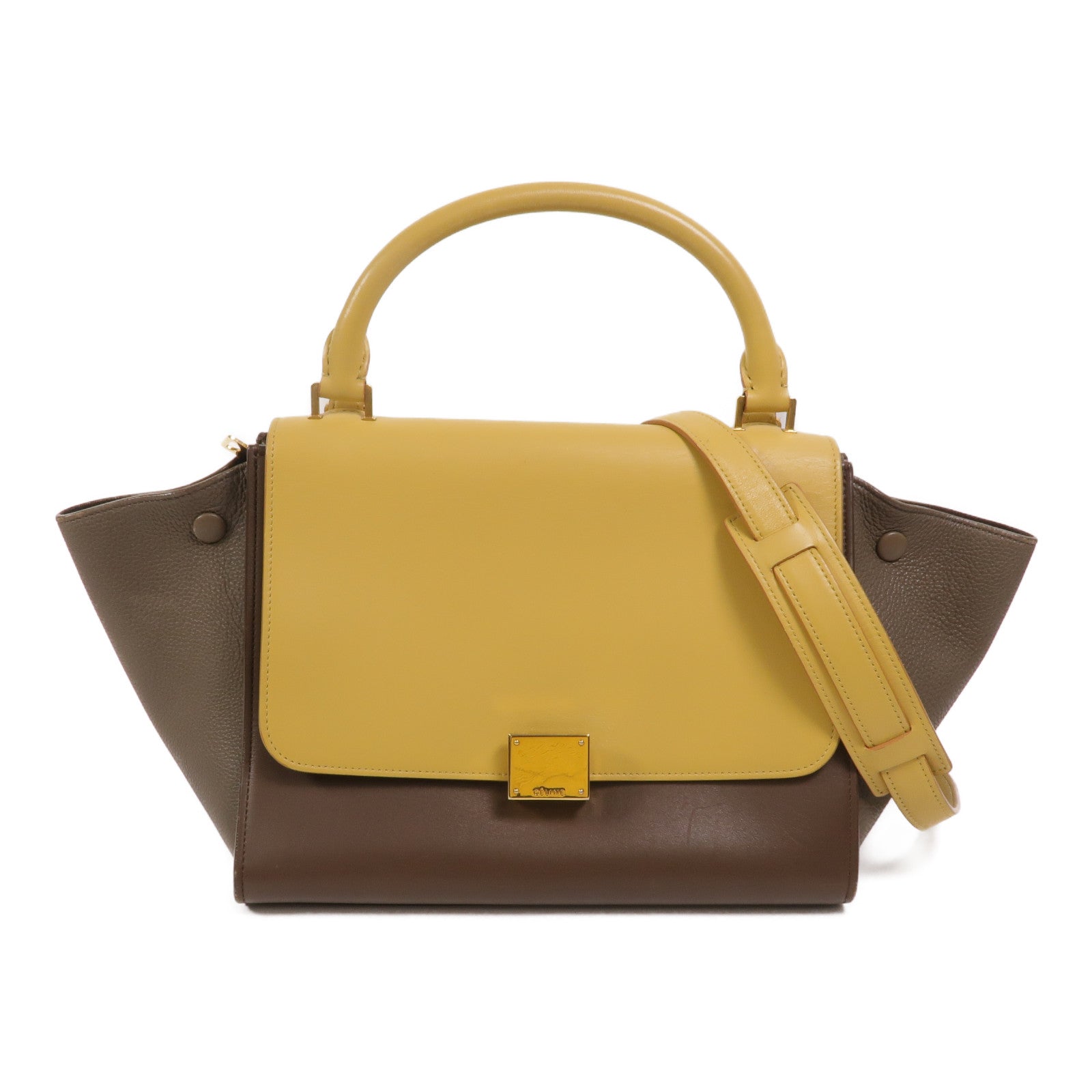 CELINE 牛皮皮革Trapeze Small手挽肩背兩用袋