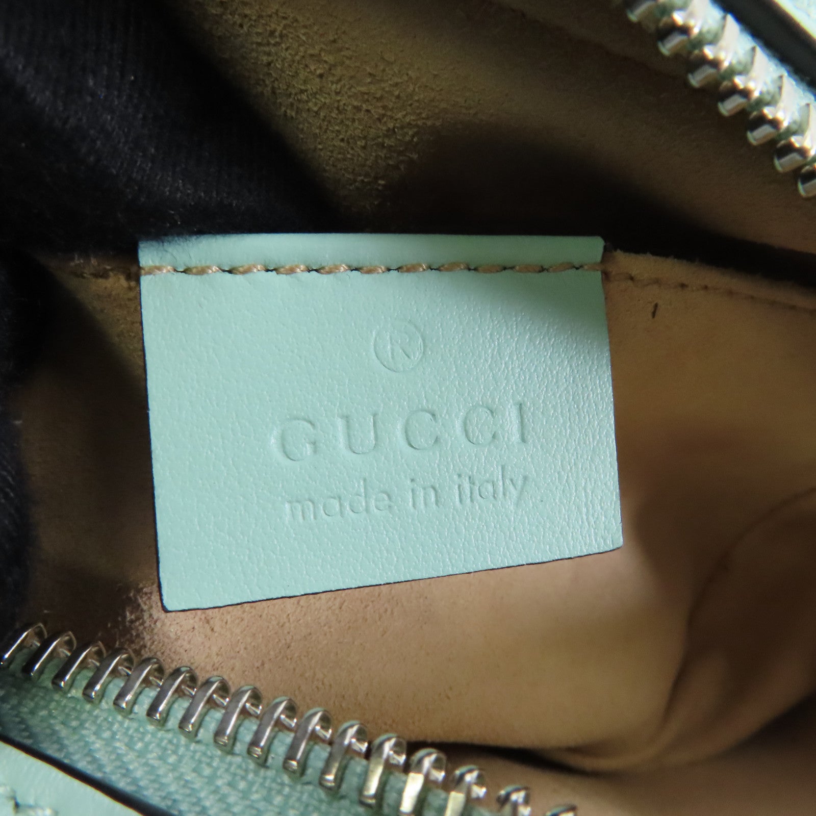 GUCCI 牛皮皮革Shoulder Bag銀扣肩背袋淺綠色