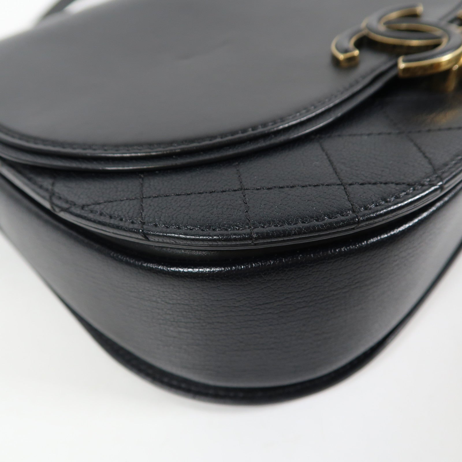 CHANEL 【激減優惠】牛皮皮革Chain Shoulder金扣手挽肩背兩用袋黑色