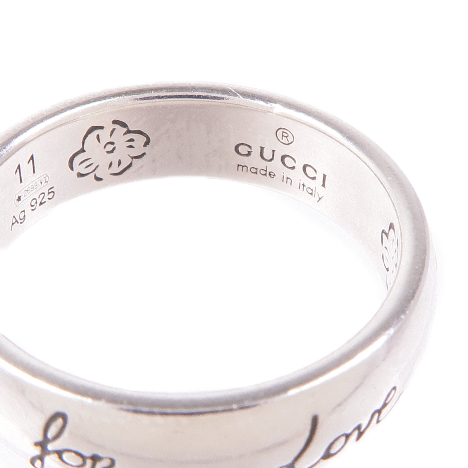 GUCCI 925純銀Blind For Love Ring戒指US#5.25