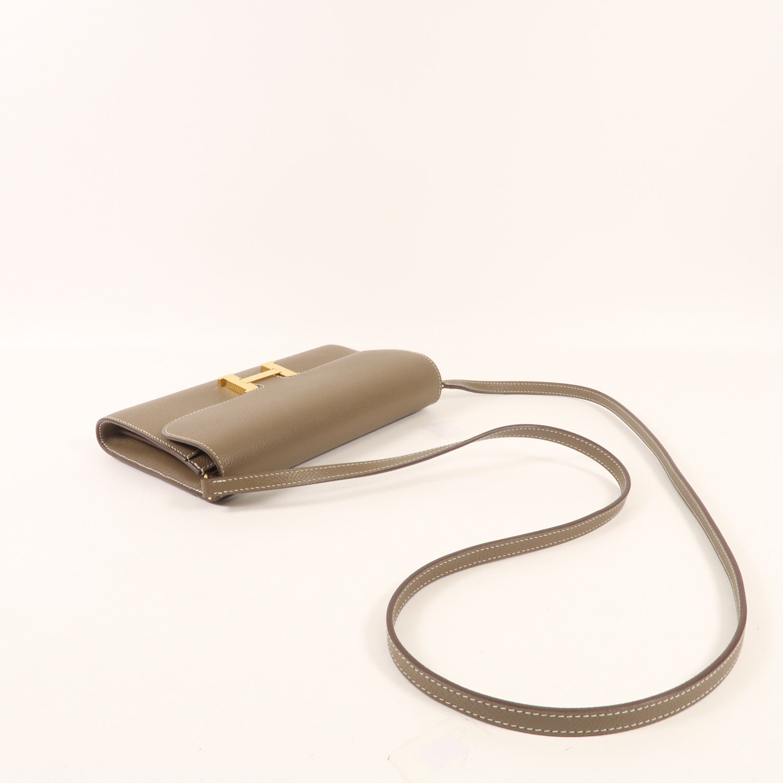 HERMES Epsom皮革Constance To Go金扣肩背袋Etoupe