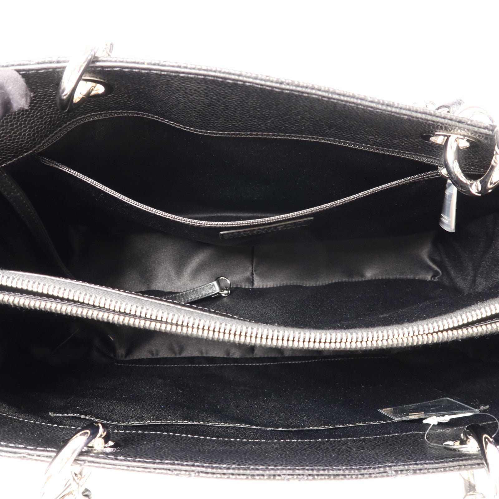 CHANEL 牛皮皮革GST Grand Shopping Tote Bag銀扣鏈帶肩背袋