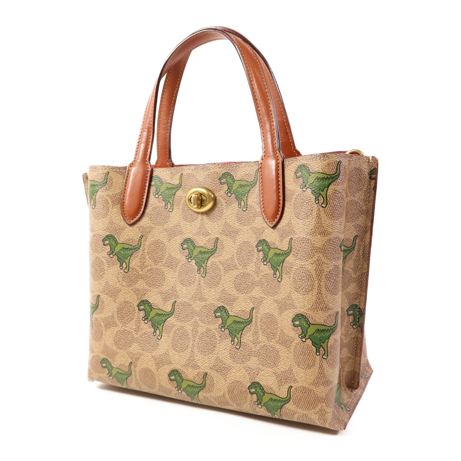 COACH 塗層帆布2 Way Shoulder金扣手挽肩背兩用袋