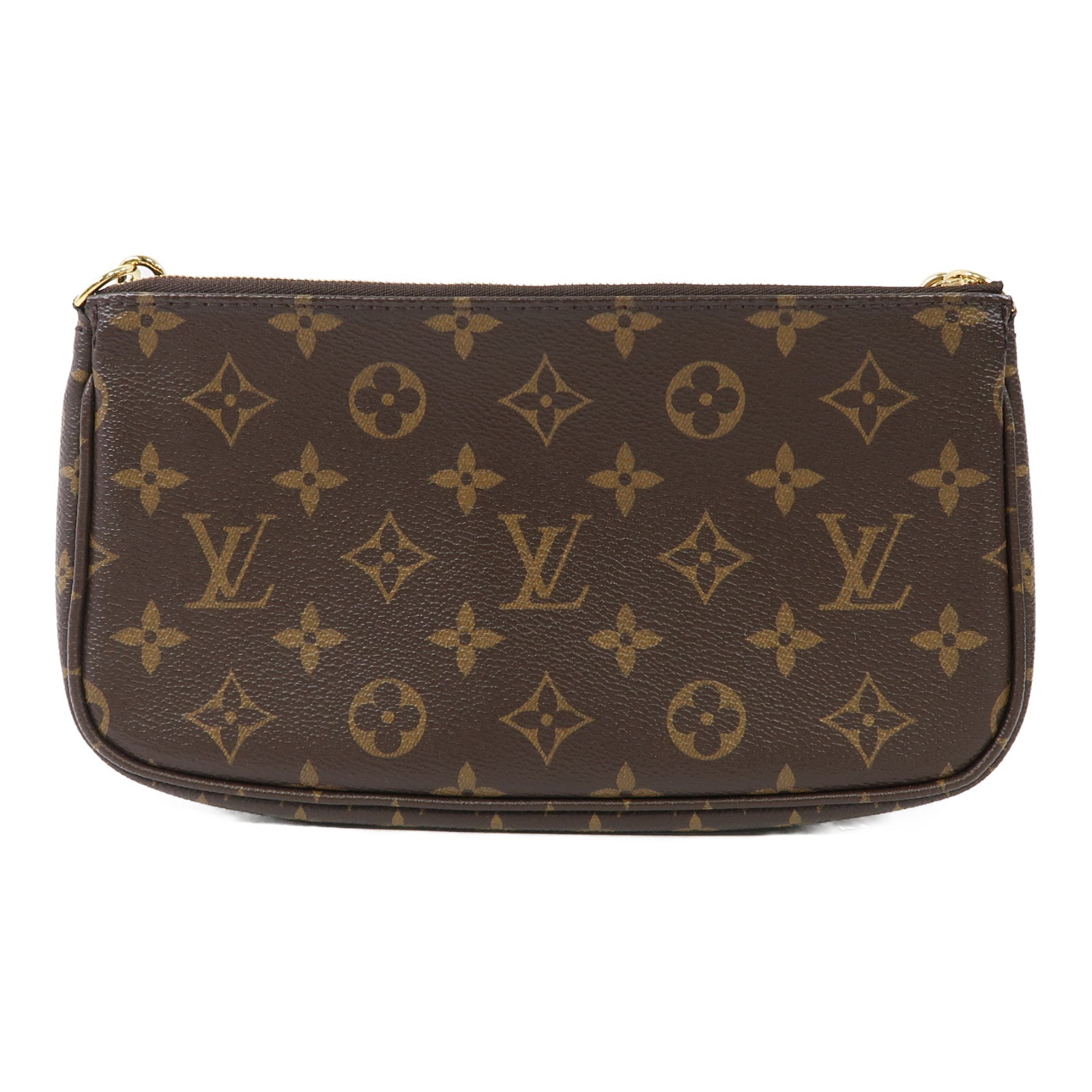 LOUIS VUITTON 【激減優惠】Monogram Multi Pochette Accessoires金扣肩背袋啡色