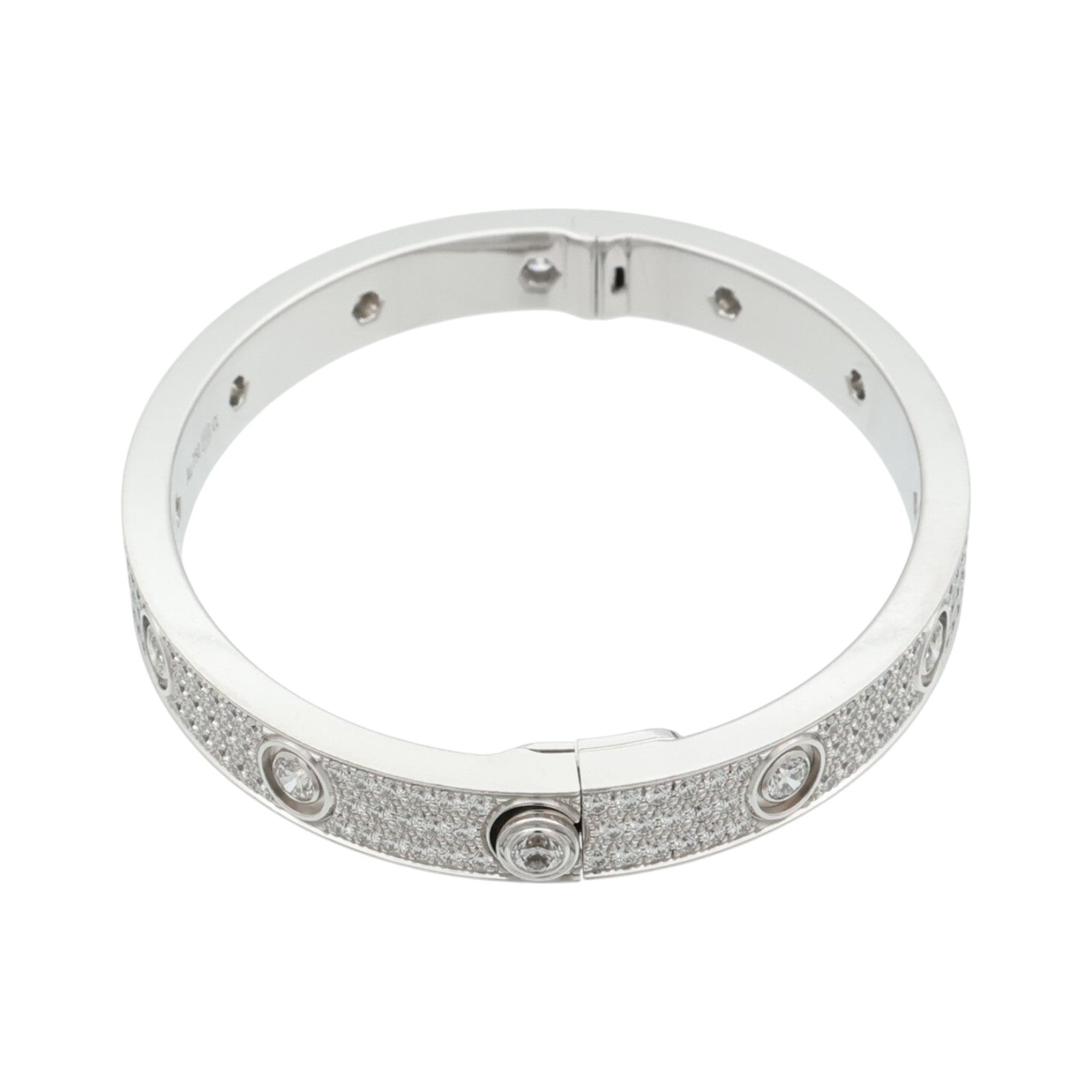 CARTIER 18K白金Love Bangle Full Diamond鑽石手鐲