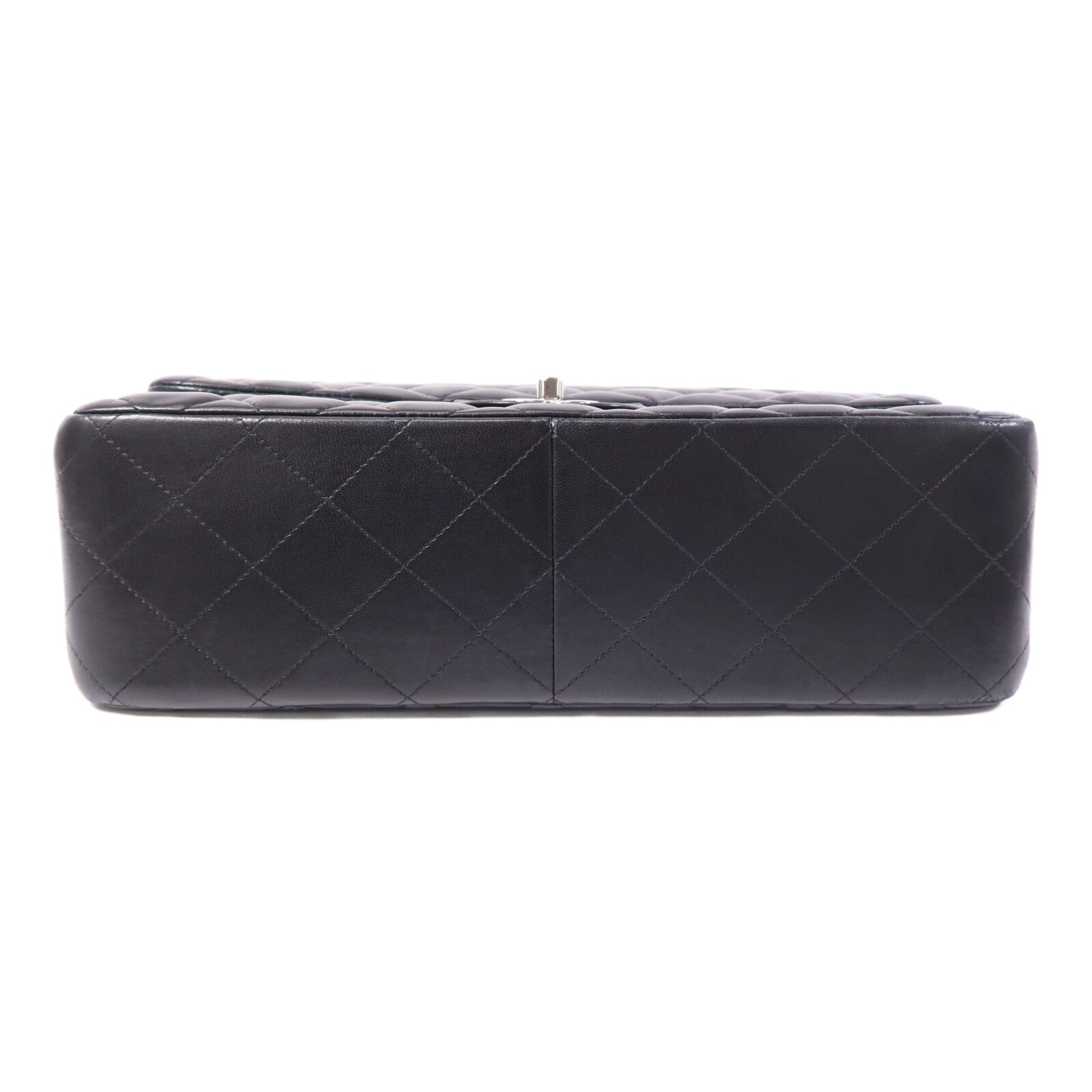 CHANEL 羊皮皮革Large Classic銀扣鏈帶肩背袋