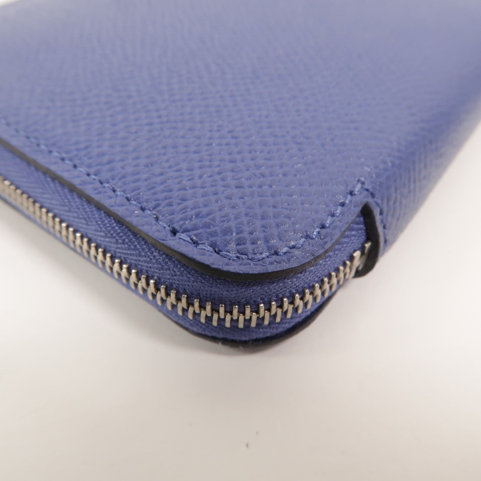 HERMES Epsom皮革Silk In Compact Wallet錢包Bleu Brighton