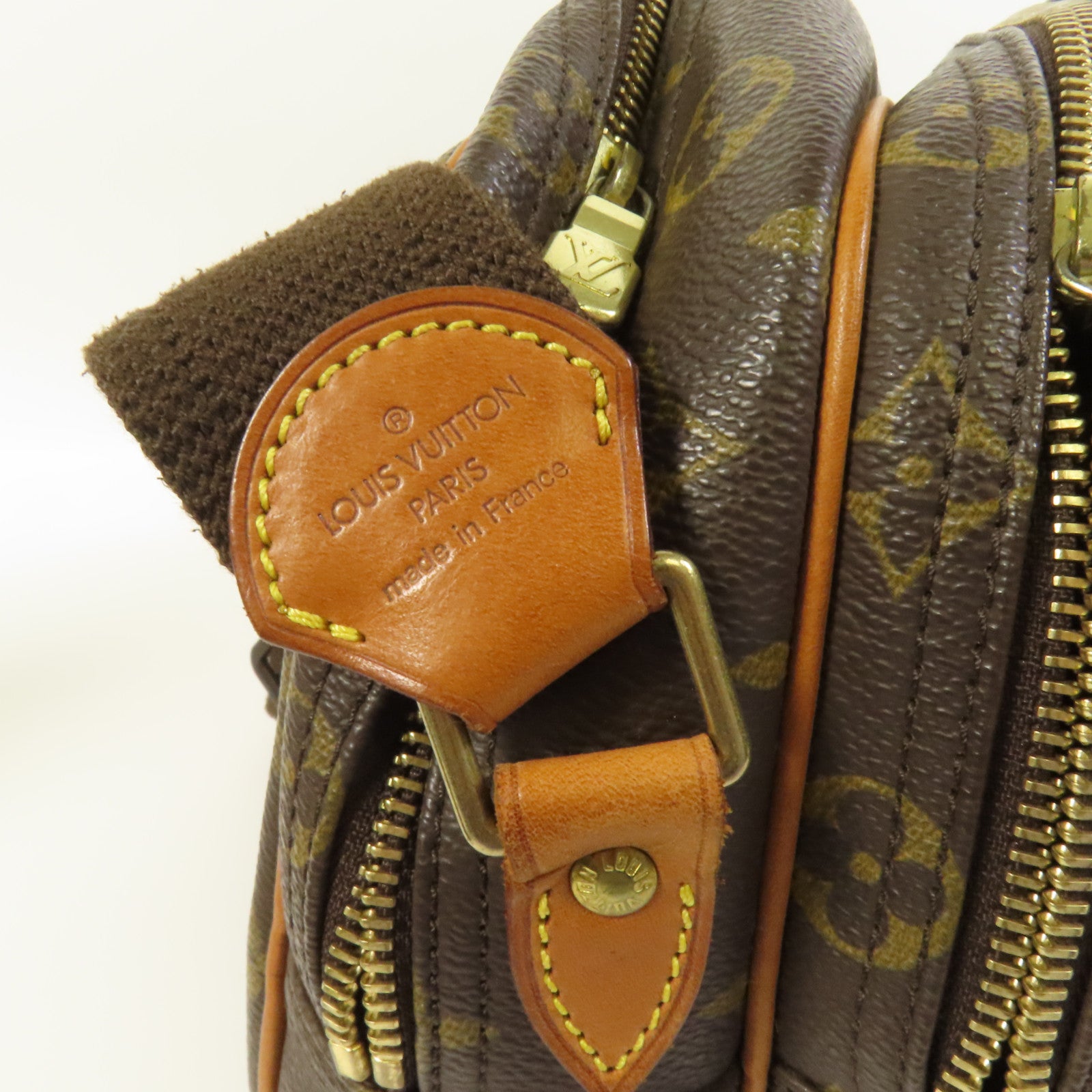 LOUIS VUITTON Monogram Reporter PM金扣肩背袋棕色