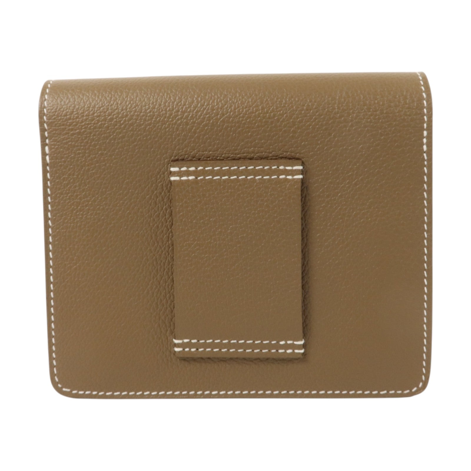 HERMES Evercolor皮革Roulis Slim金扣手拿包Etoupe