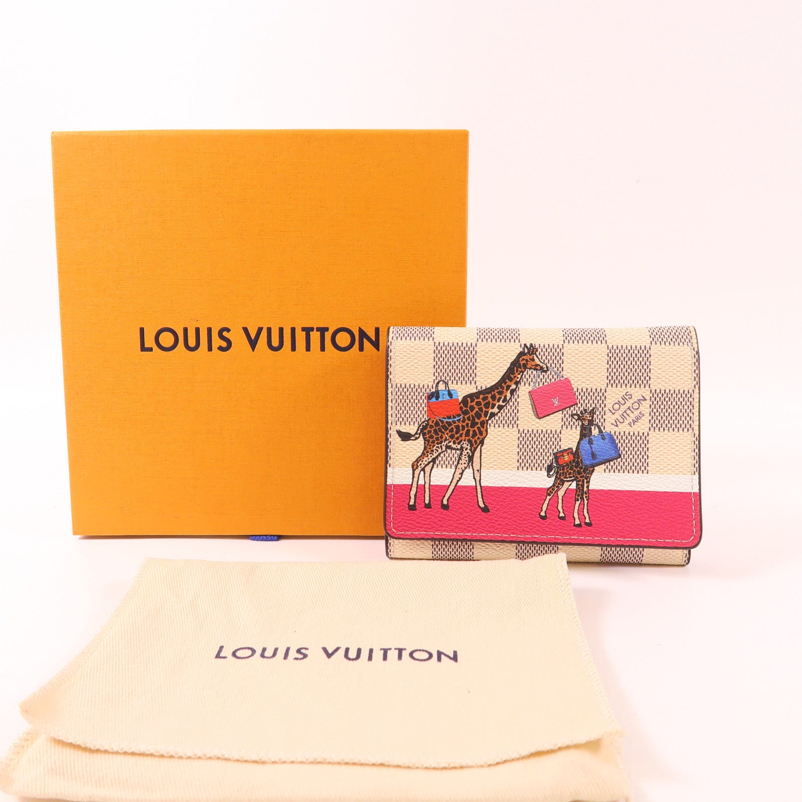 LOUIS VUITTON LV GHW Wallet N60059 Damier Azur White/Red